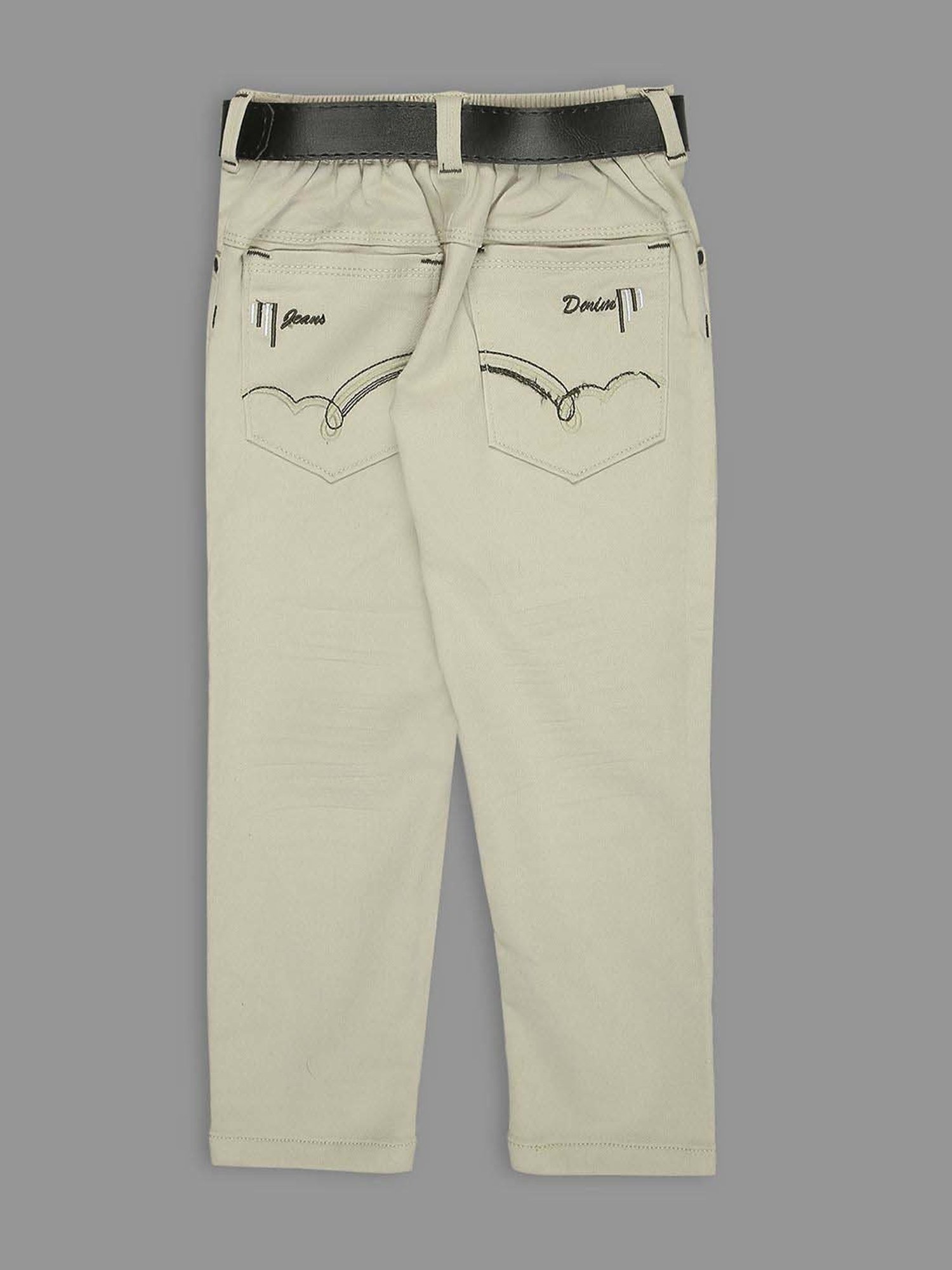 Kids Island Boys Green & Grey Embroidery Full Sleeves Clothing Set