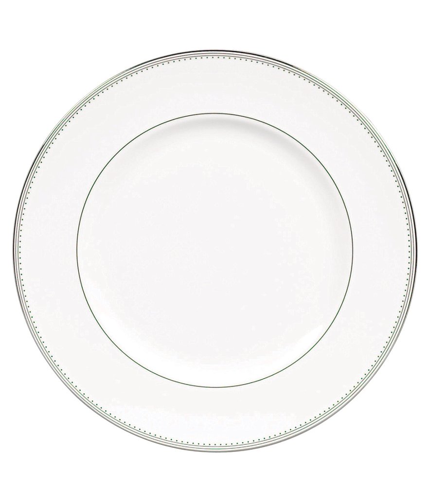 Vera Wang by Wedgwood Grosgrain Striped & Dotted Platinum Bone China Dinner Plate