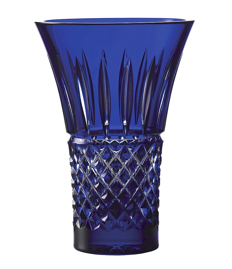 Waterford Crystal Tramore Blue Flared Vase, 8#double;