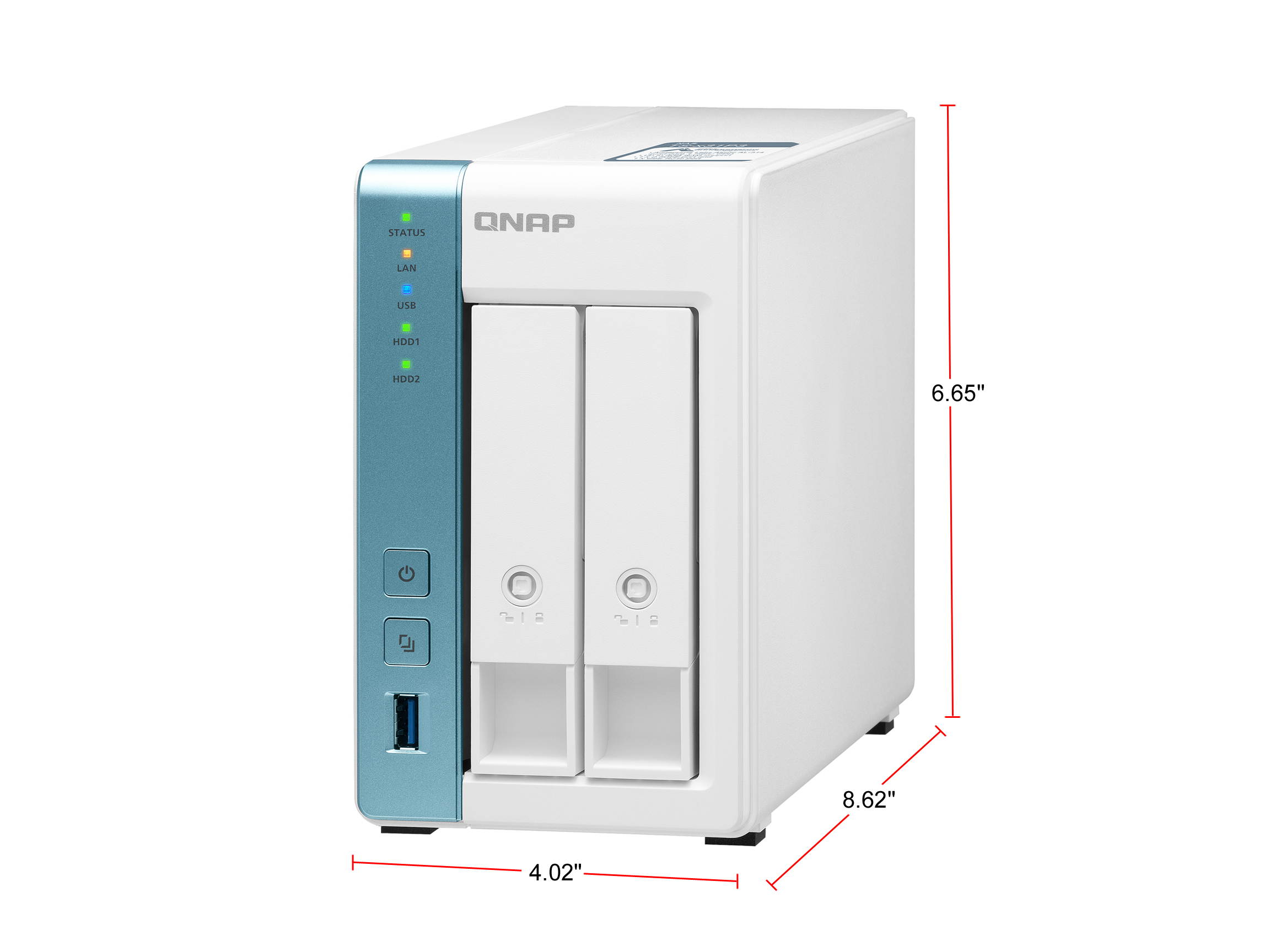 QNAP TS-231P3-4G 2 Bay Home & Office NAS with one 2.5GbE Port