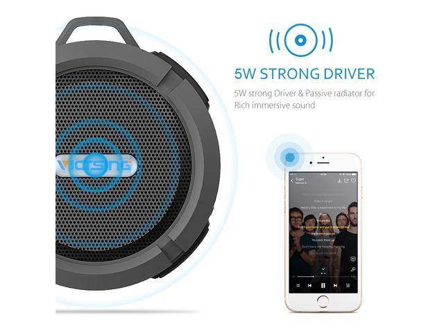 Shower Speaker, Wireless Waterproof Speaker with 5W Driver, Suction Cup, Built-in Mic, Hands-Free Speakerphone---Orange