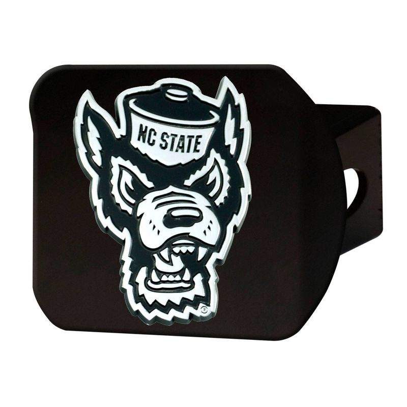 NCAA NC State Wolfpack University Chrome Metal Hitch Cover - Black