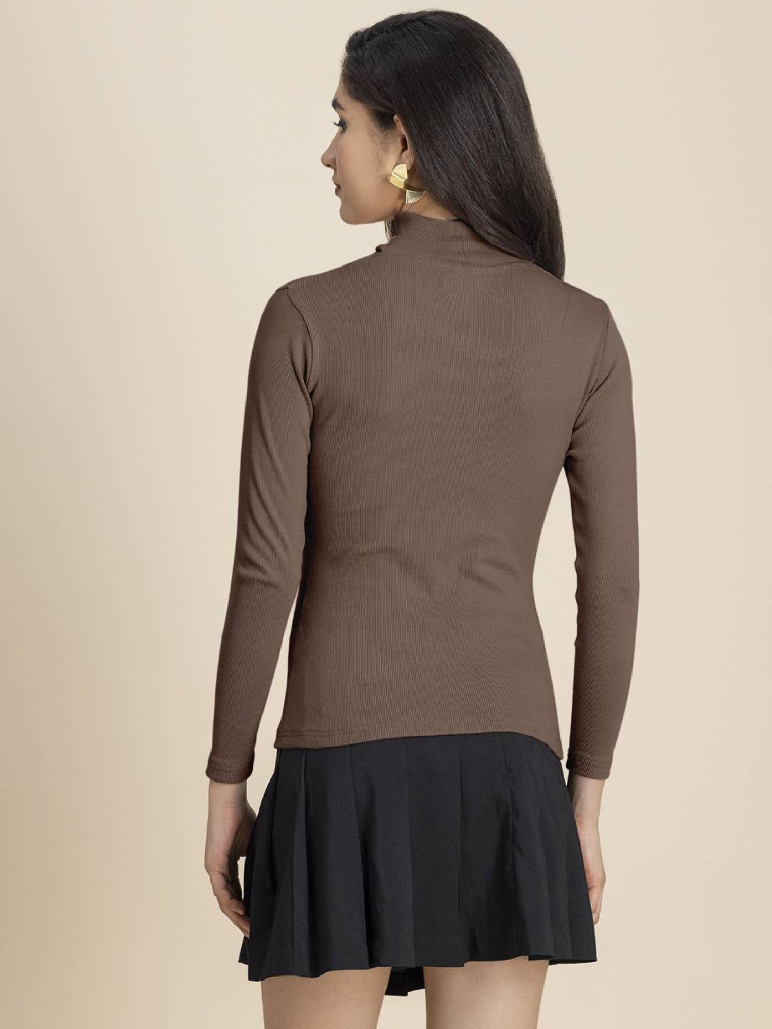Moomaya Brown Slim Fit Top