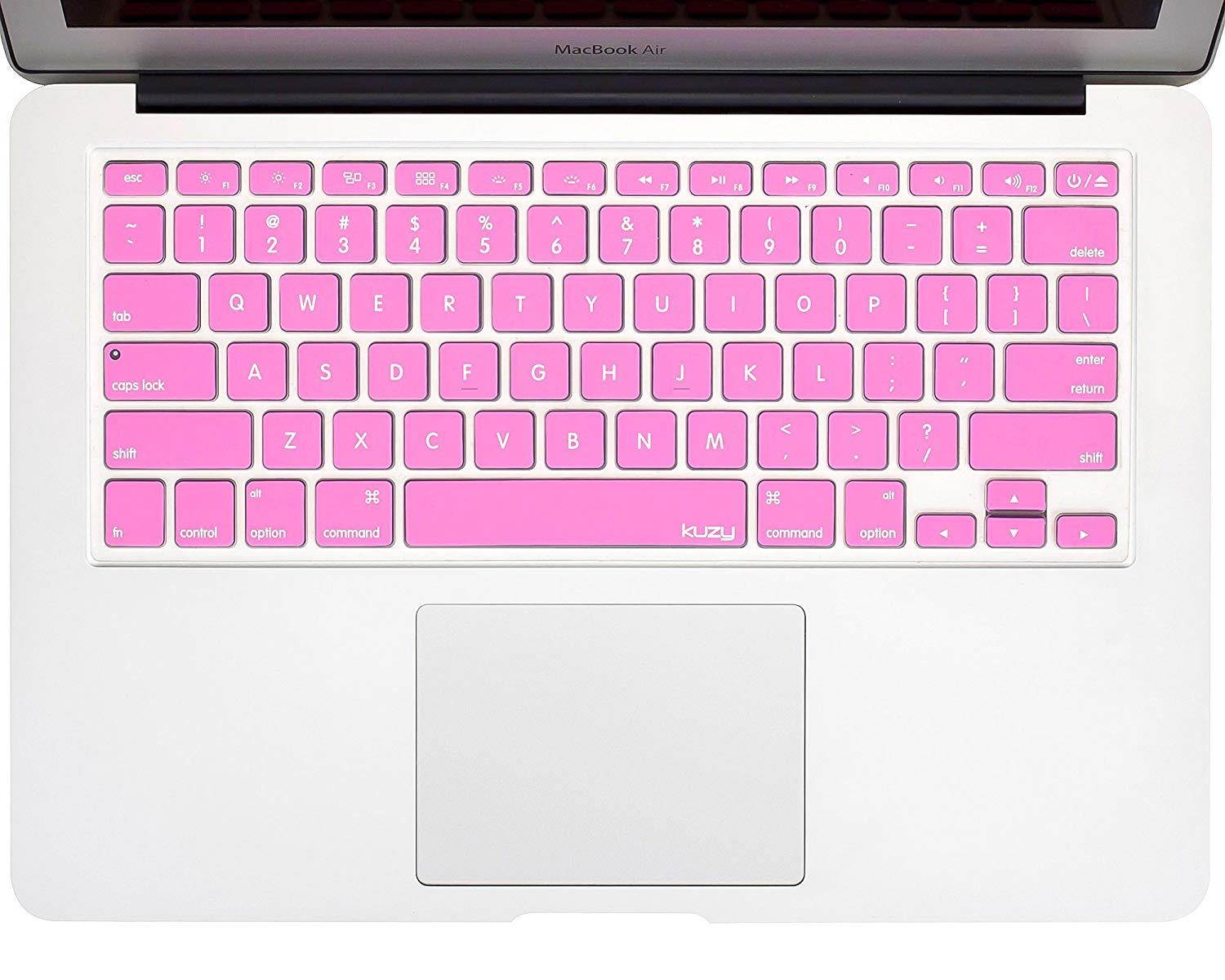 Kuzy ROSE PINK Keyboard Cover Silicone Skin for MacBook Pro 13" 15" 17" (with or w/out Retina Display) iMac and MacBook Air 13" - Rose Pink