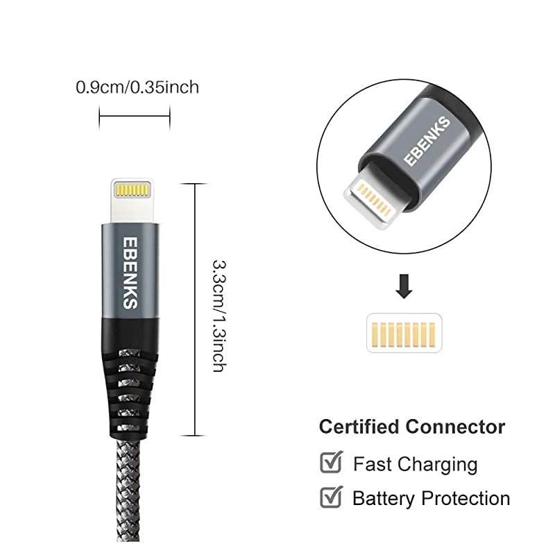 Duty 6FT 3Pack Charger Cable, 6 Foot Braided Fast Charging Cords Long USB Cable Compatible with iPhone 11 Pro Max/X/XS/XR/8 Plus/7 Pus/ 6s Plus/5 SE/Pad Mini/Air Case