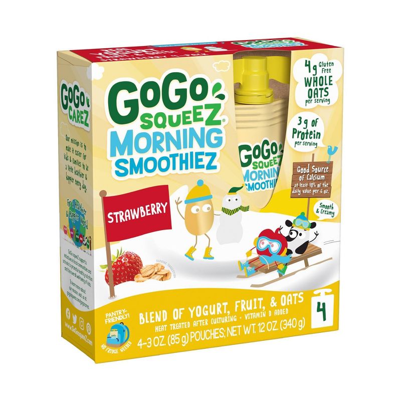 GoGo Squeeze Morning Smoothie - Strawberry - 3oz/4ct