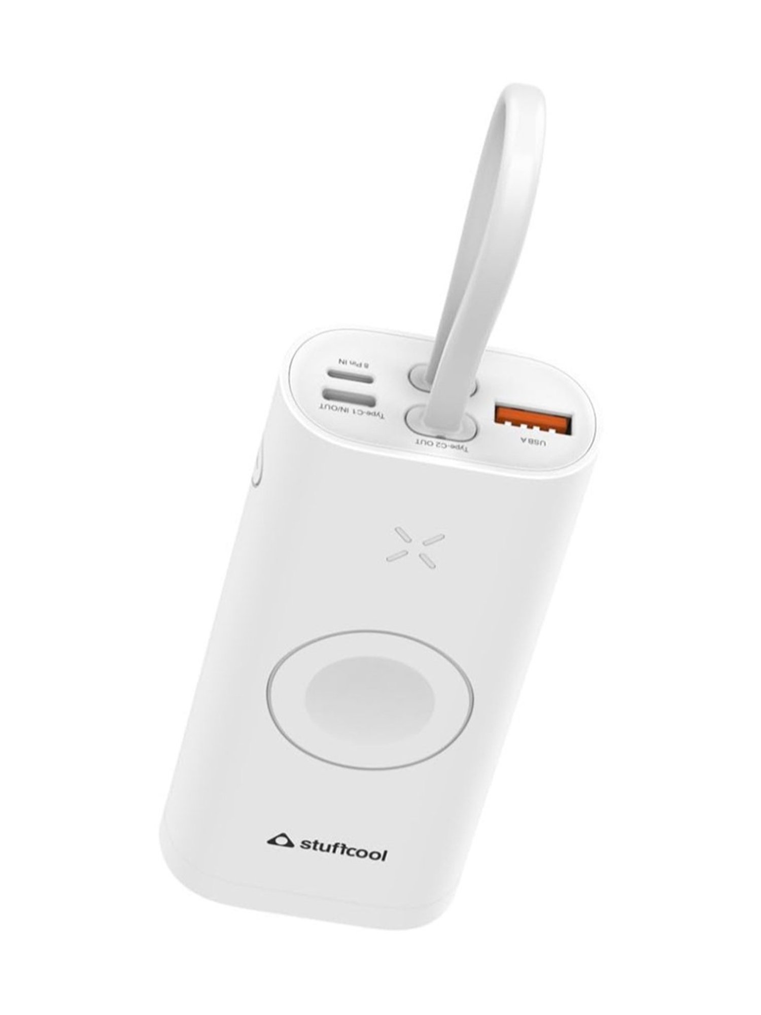 Stuffcool Ally 10000mAh Compact Powerbank with Fast Wired Charging for iPhone (White)