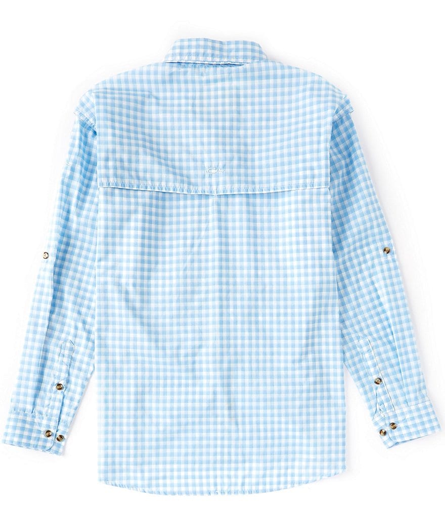 Drake FeatherLite Checked Plaid Wingshooter Performance Long-Sleeve Woven Shirt