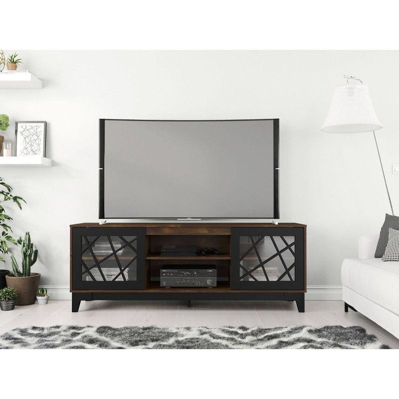 72" Graphik 2 Door TV Stand Black/Truffle - Nexera