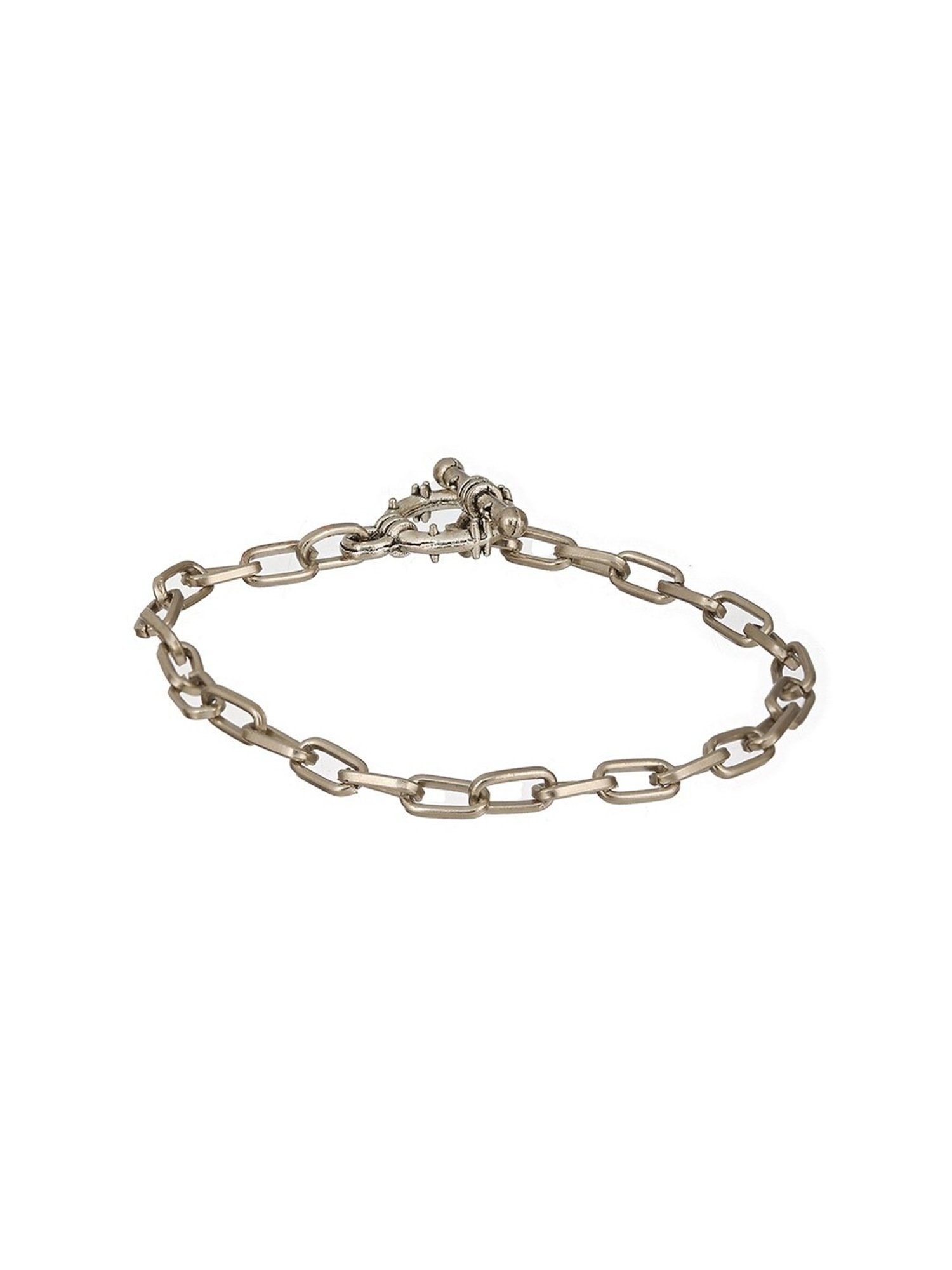 Aatmana Men Silver-Toned Rhodium-Plated Link Bracelet
