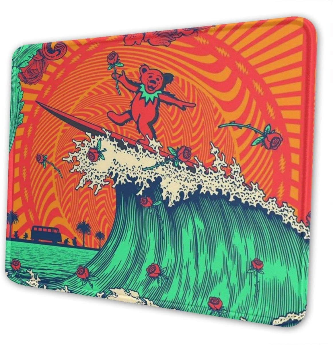 Grate-ful Dead Mouse Pad Dancing Bear Printed Mousepad Colorful Gaming Mouse Pads Non - Slip Rubber Base for Computer Game 7.1x8.7 in/18x22 cm