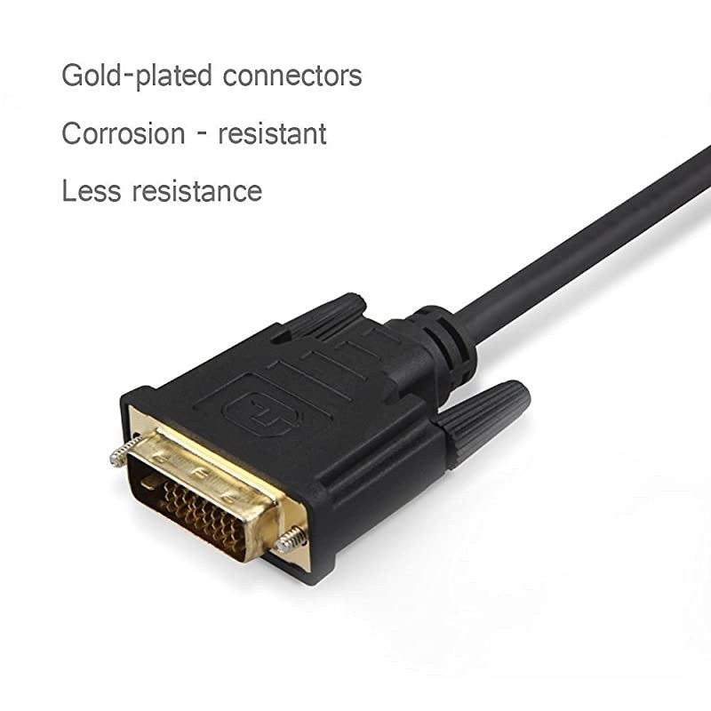 DVI to VGA DVI 24+1 DVID M to VGA Male with Chip Active Adapter Converter Cable for PC DVD Monitor HDTV 2M Black