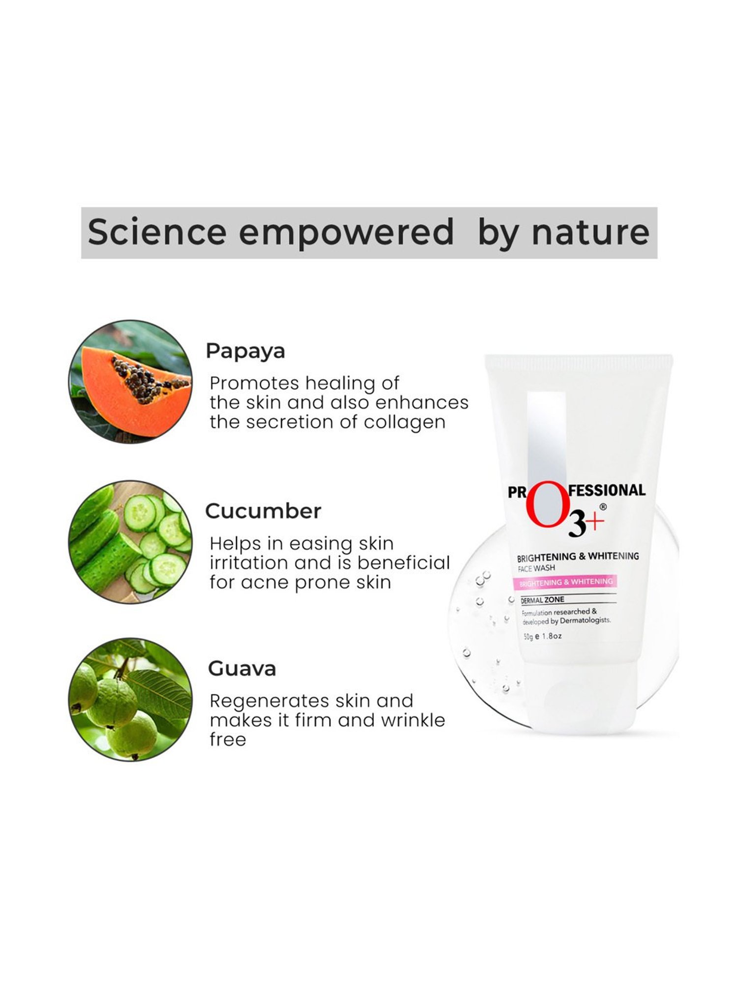 O3+ Brightening & Whitening Face Wash - 50 gm