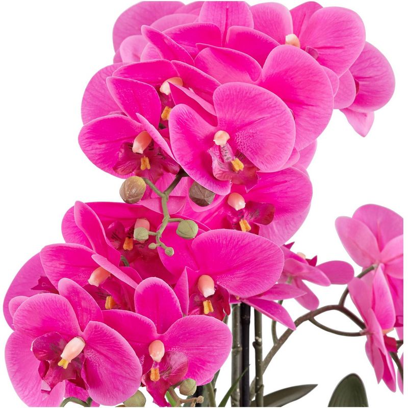 Dahlia Studios Real Touch Pink Orchid 28" High Faux Flowers in White Pot