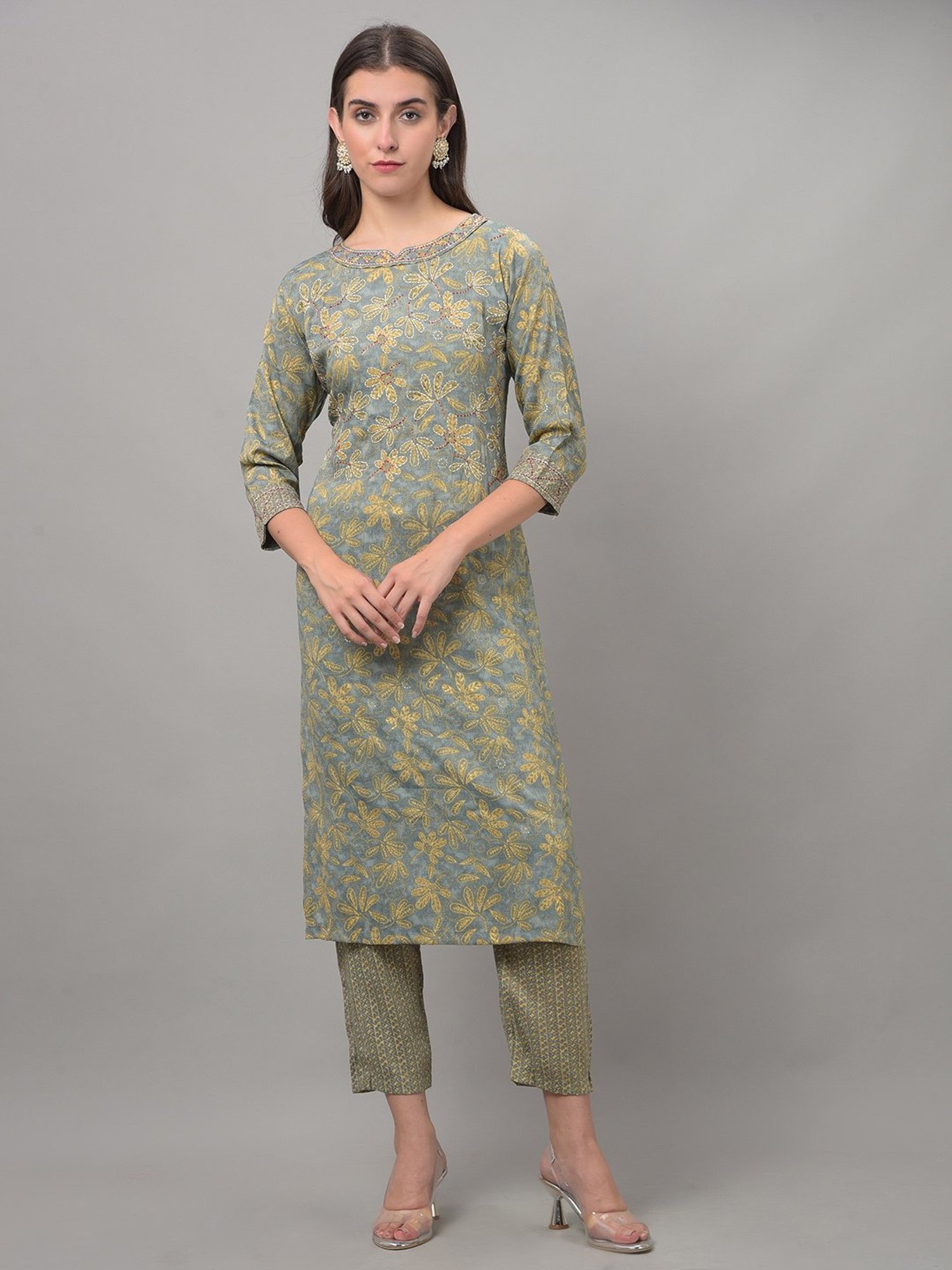 Dollar Missy Blue Embellished Kurta With Pants