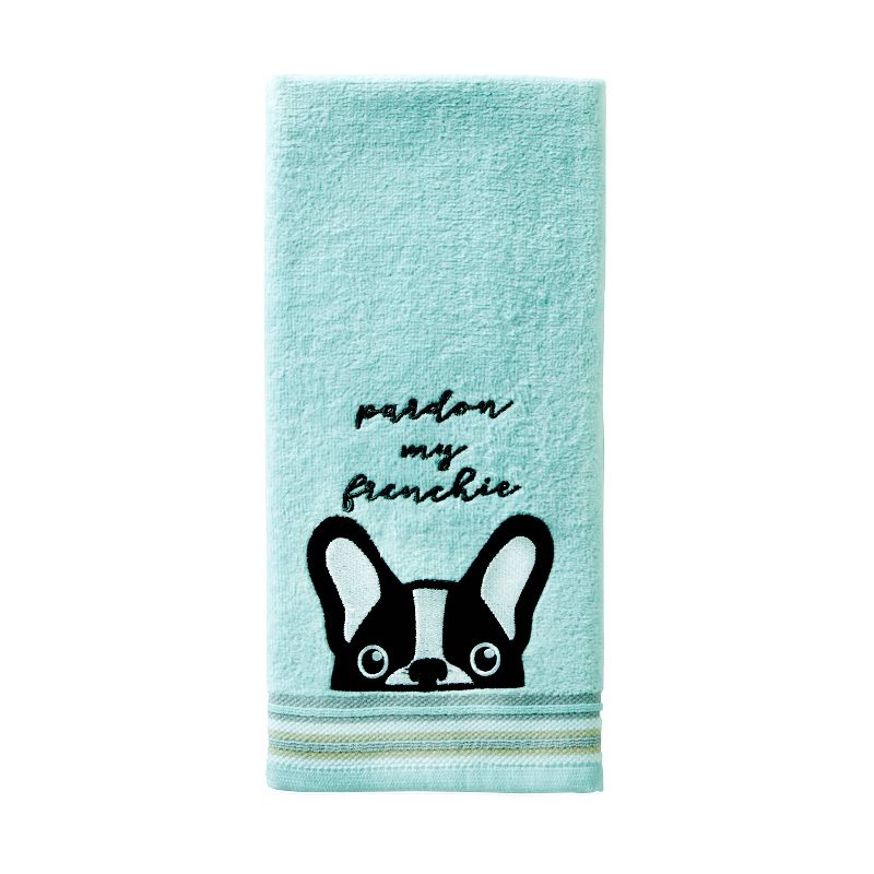 2pk Pardon My Frenchie Hand Towel Set Aqua - SKL Home