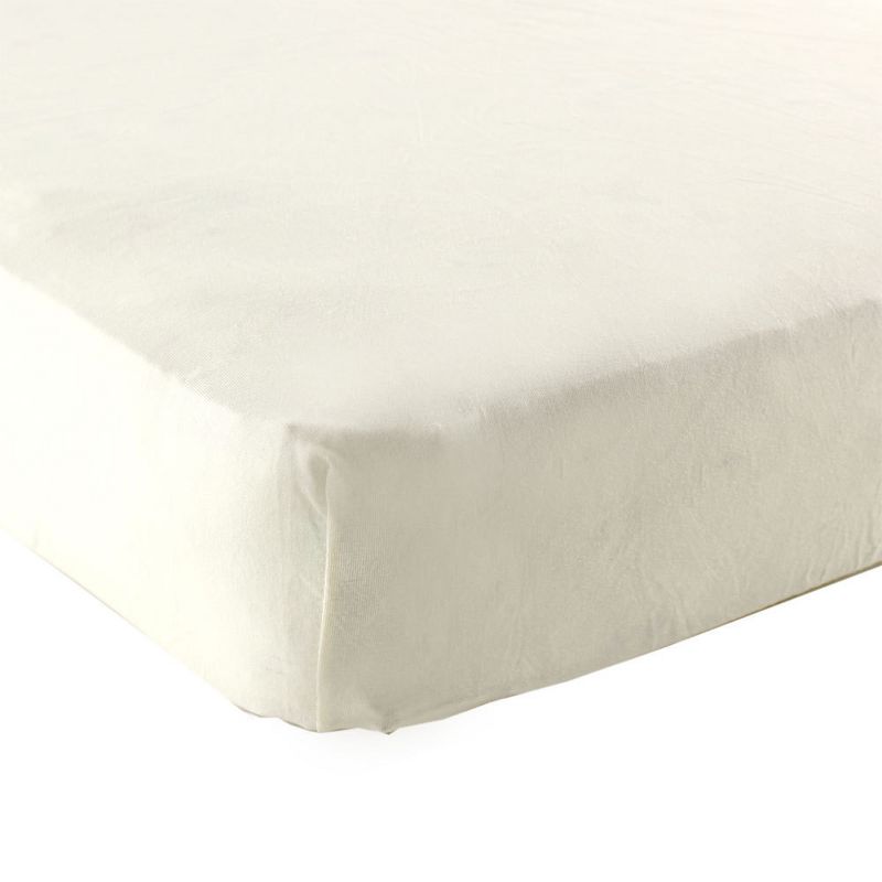 Luvable Friends Baby Fitted Crib Sheet, Ecru Solid, One Size