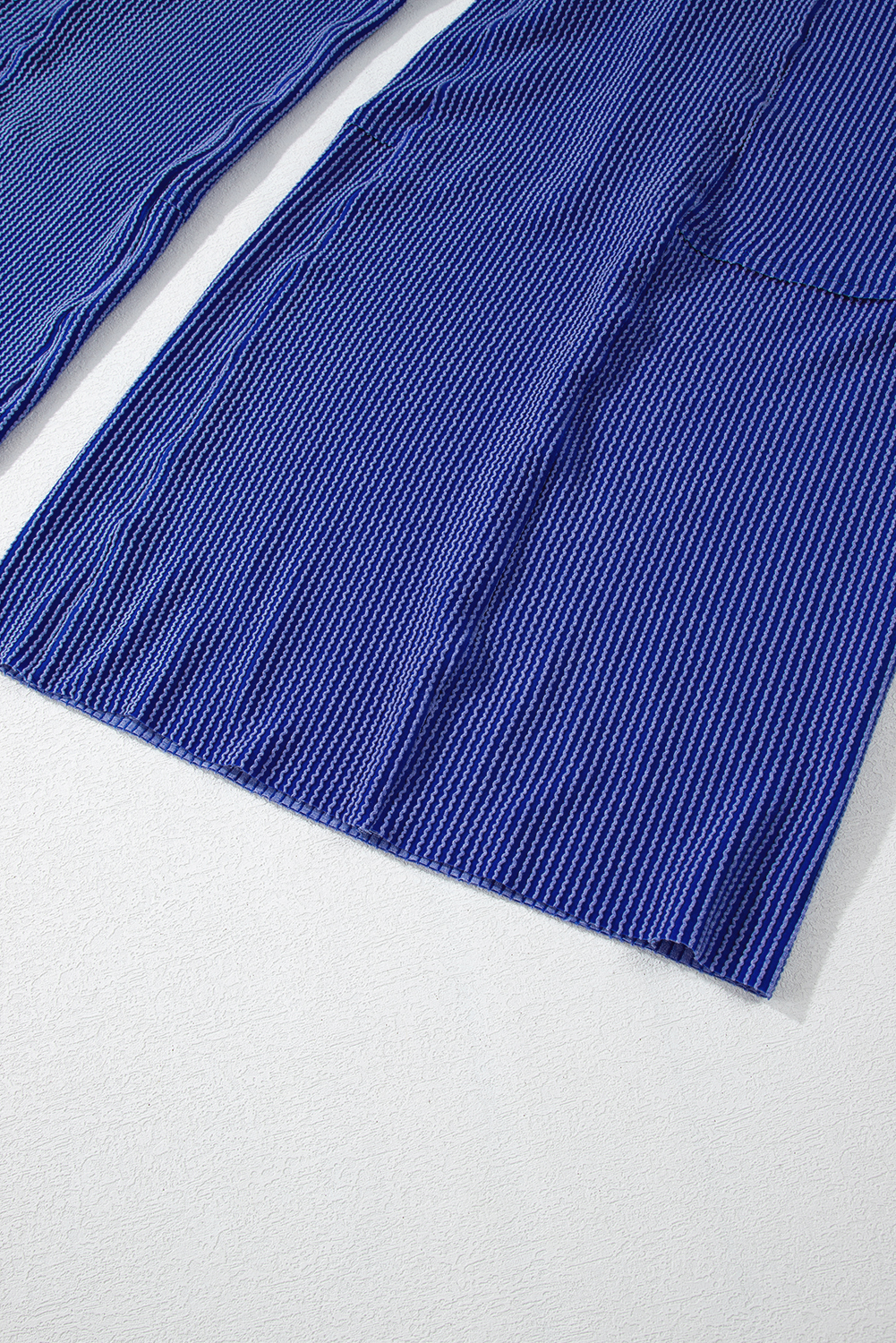 Dark Blue Plus Size Stitching Washed Flare Jeans