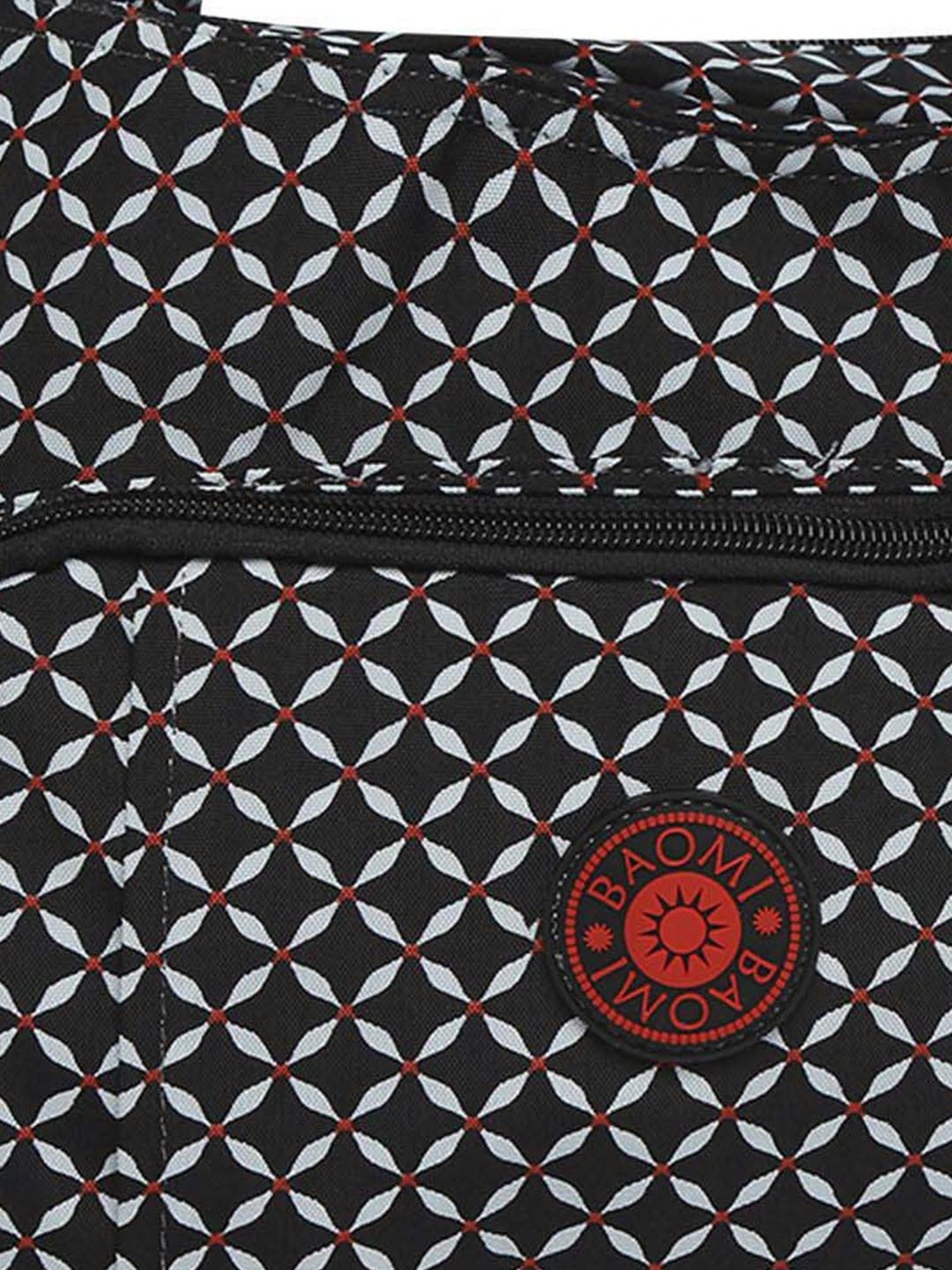 Baomi Black Printed Medium Handbag