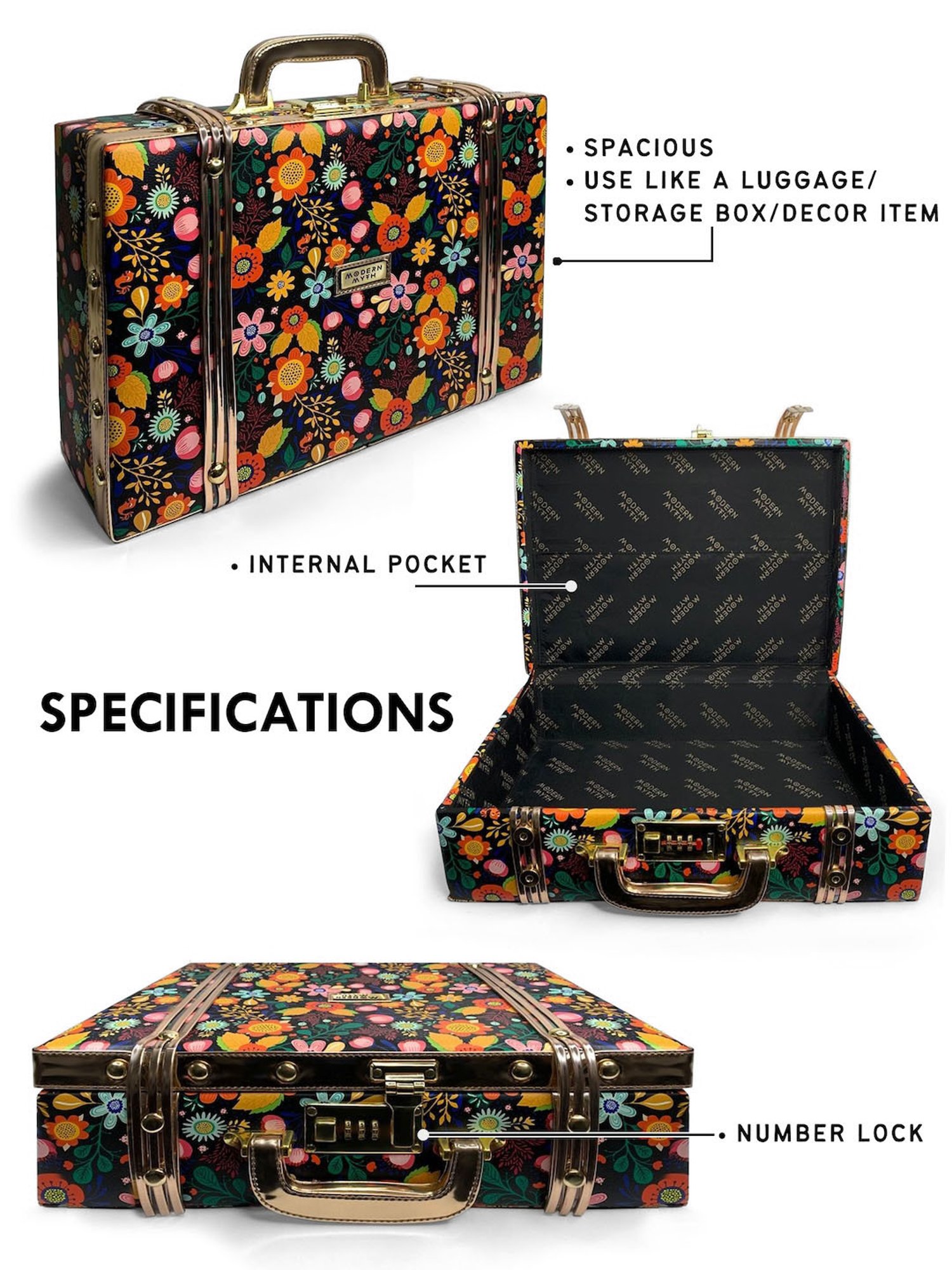 Modern Myth Multicolor Printed Medium Briefcase
