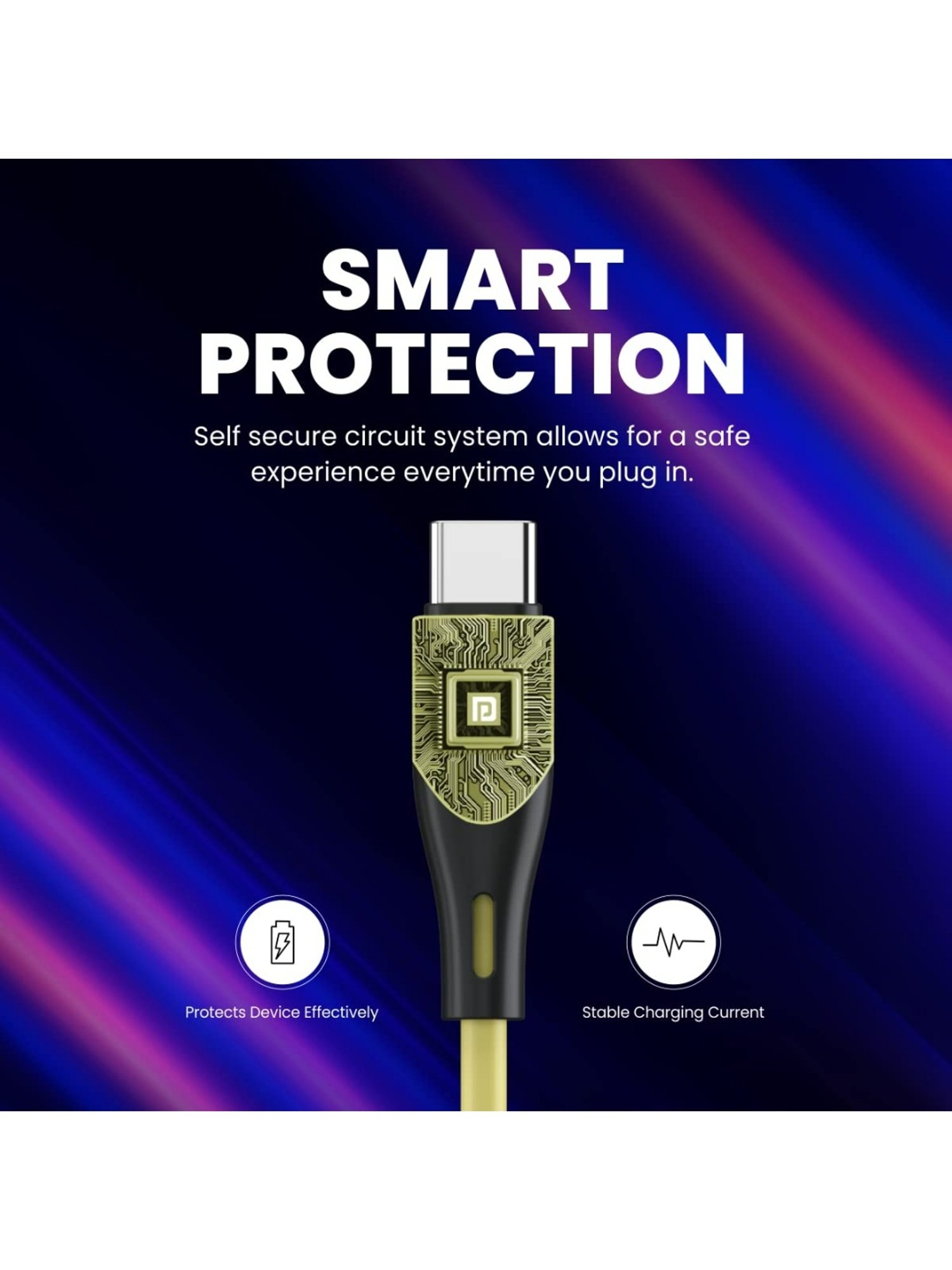Portronics Konnect Way Type C Charge (Yellow)