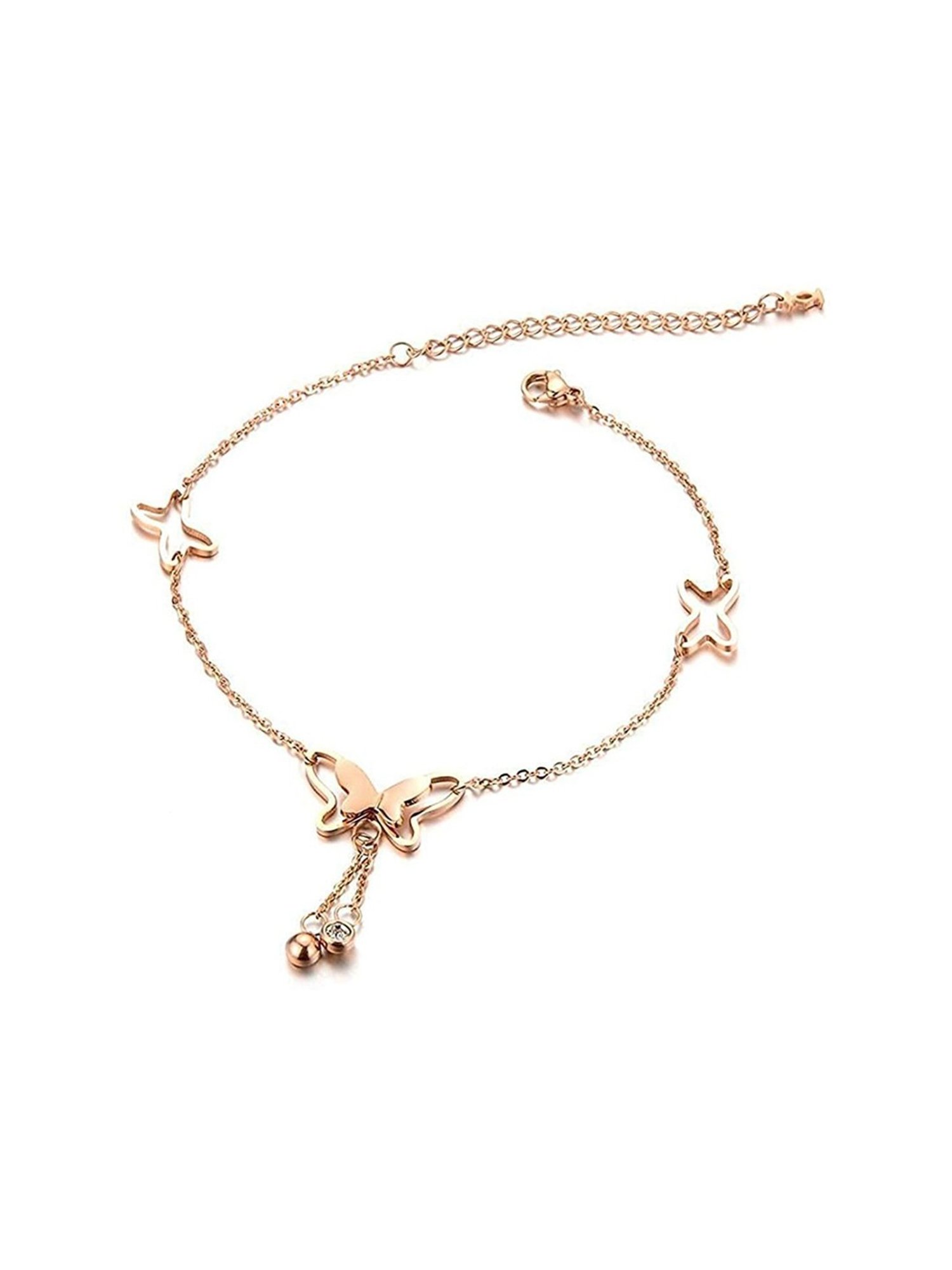 YouBella Gold-Plated Copper Strand Stylish Party Wear Anklets for Women