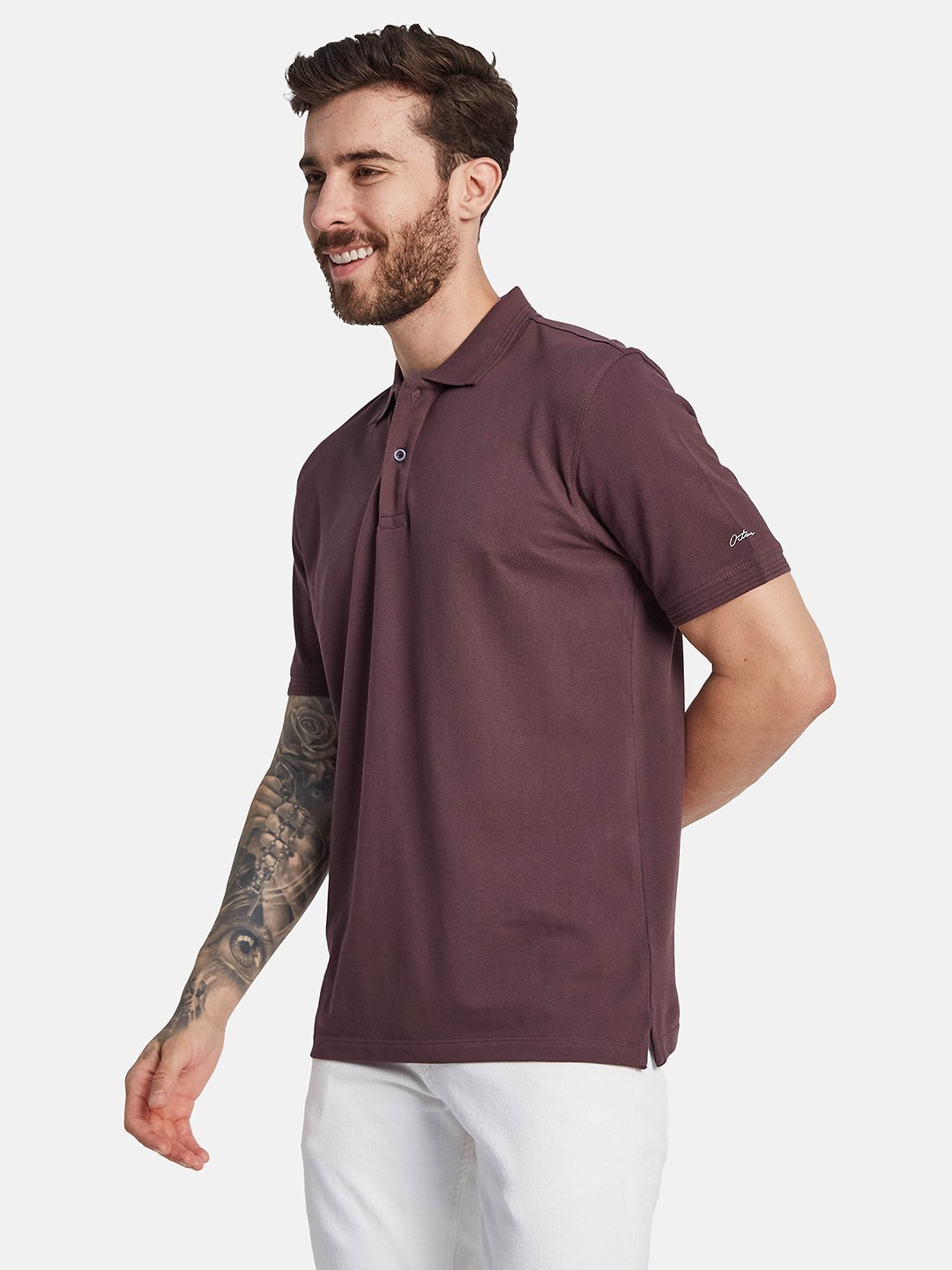 Octave Plum Regular Fit Polo T-Shirt