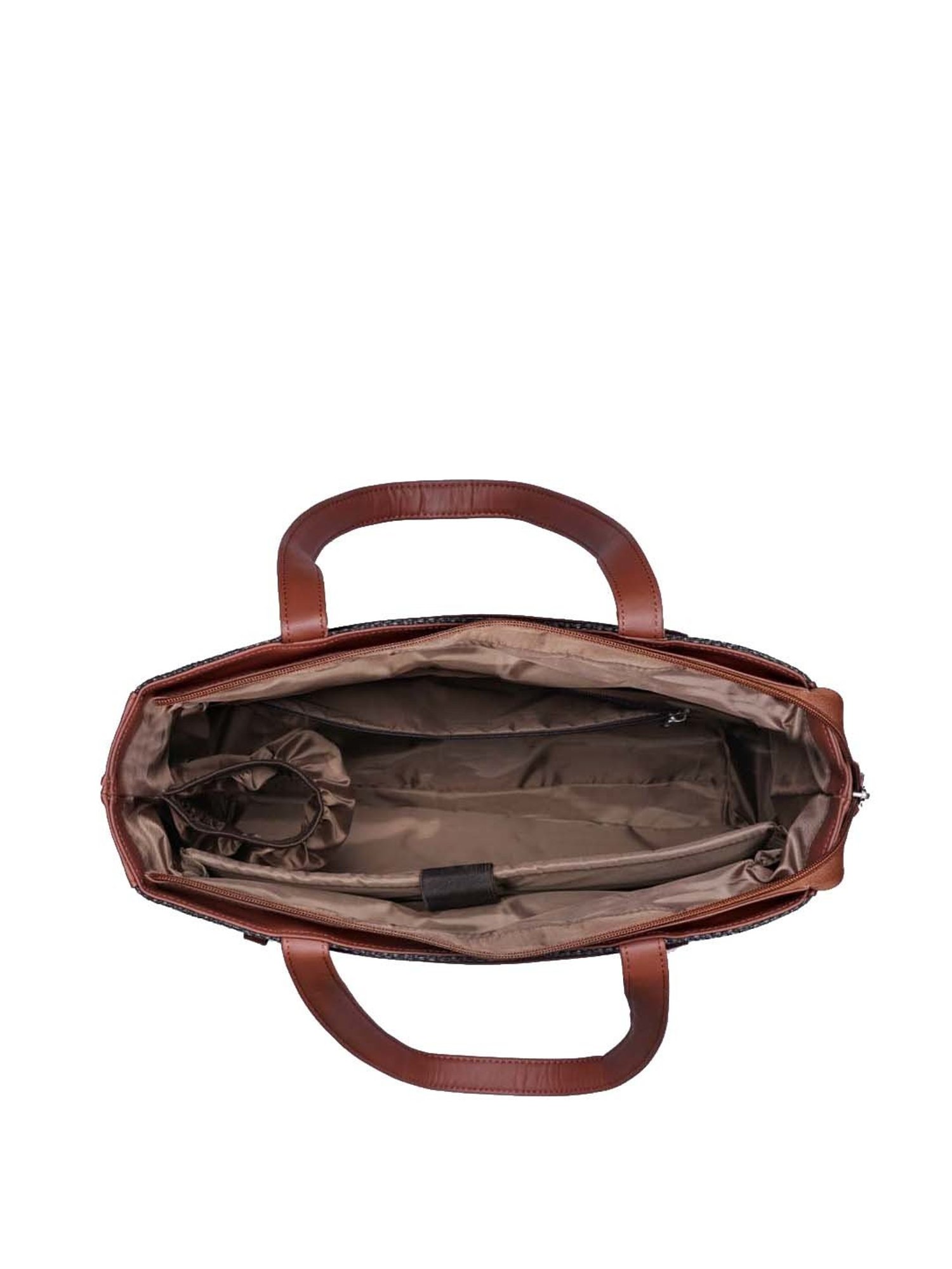 ZOUK Black Solid Large Laptop Tote Handbag