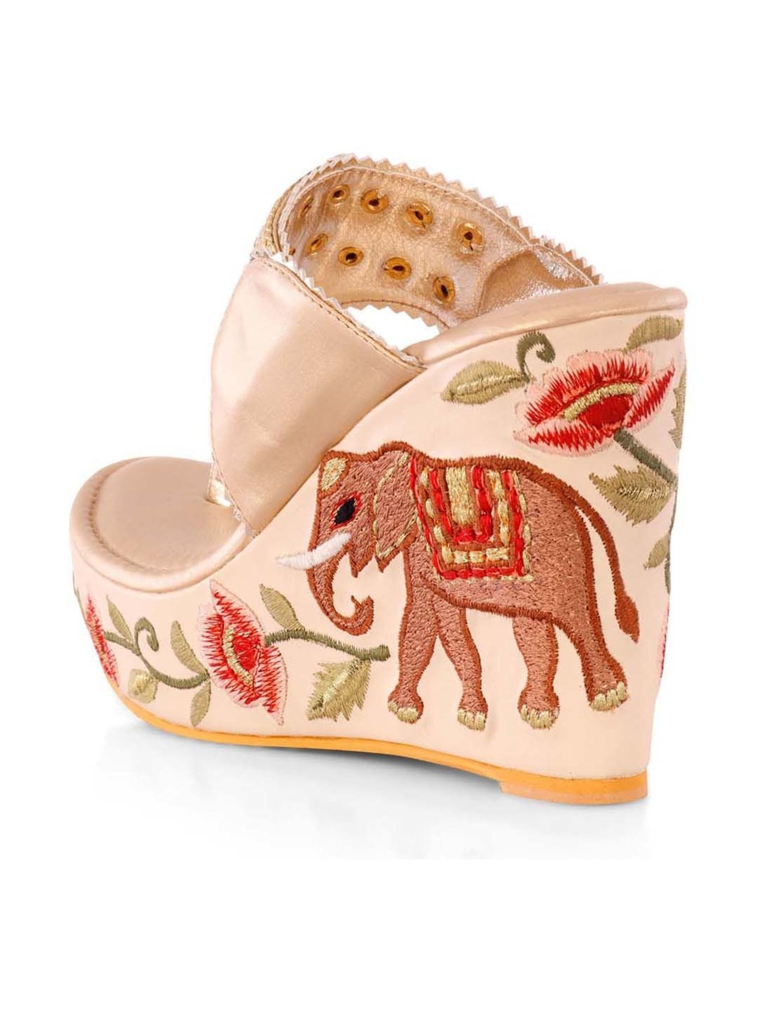 Sole House Women's Multicolor Toe Ring Wedges