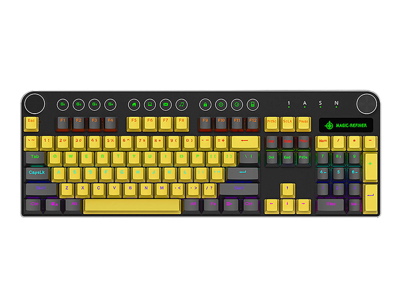 MK13 USB Gaming Keyboard Wired RGB Gaming Mechanical Keyboard Blue Switch 104 Keys Non-conflict Mixed LED Backlight PBT Keycap for Computer/PC/Laptop/Macbook