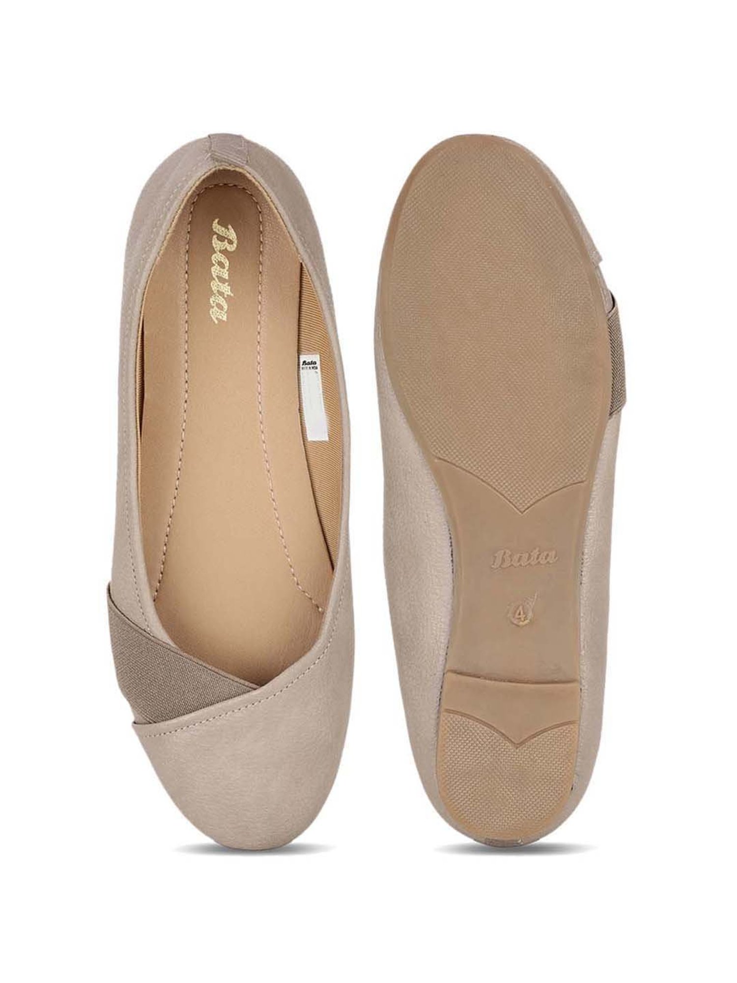 Bata Women's Beige Flat Ballets