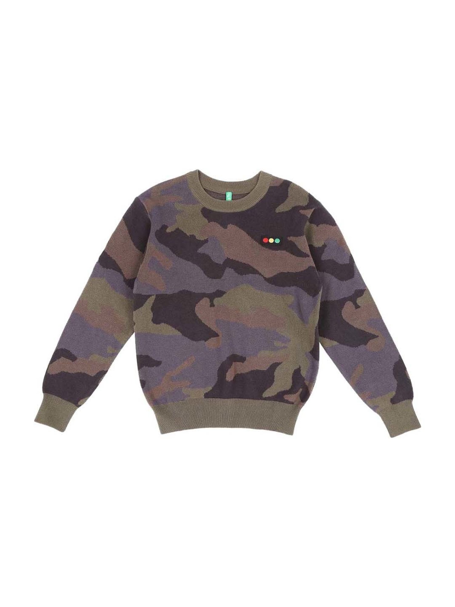 Palm Tree by Gini & Jony Kids Olive Cotton Camouflage Sweater