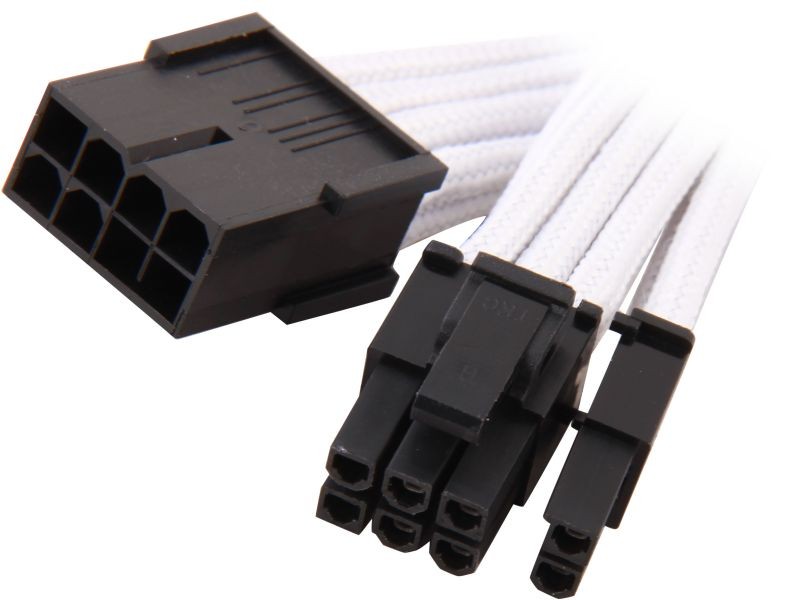 Silverstone PP07-PCIB Sleeved Extension Power Supply Cable, 1 x 8pin to PCI-E 8pin(6+2) Connector