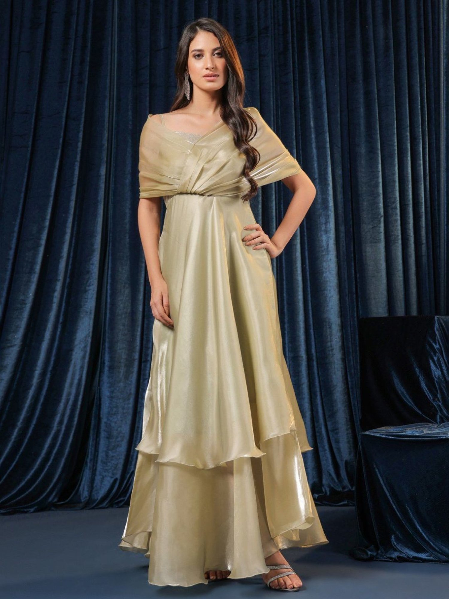 BInfinite Green Sparkle Sorbet Gleam Aura Flow Dress