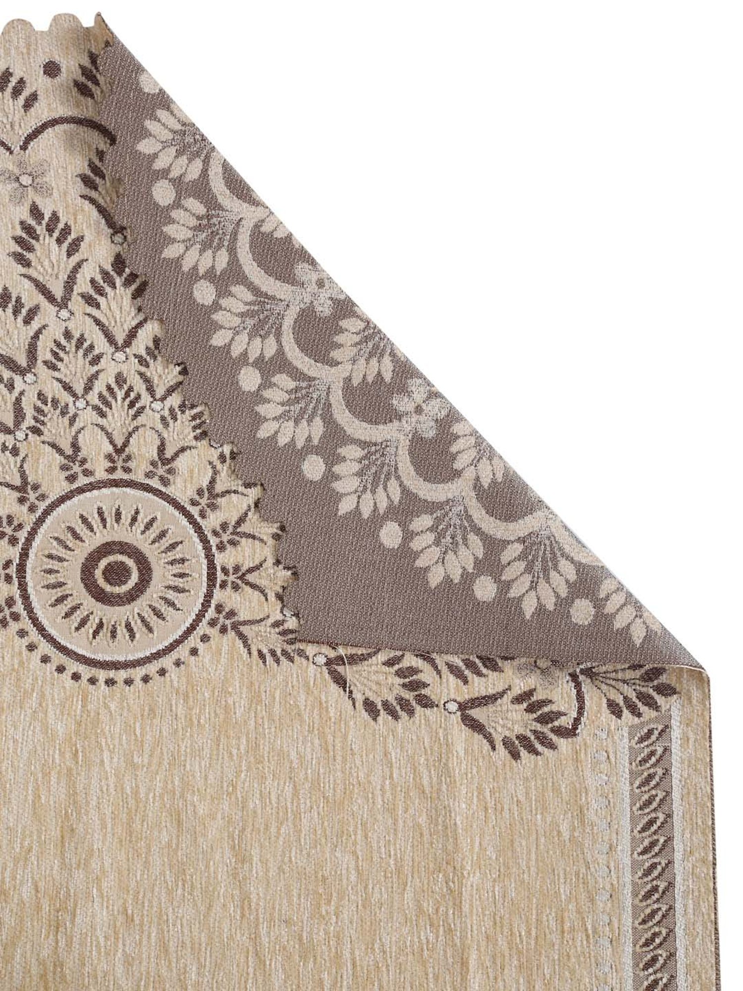 HOSTA HOMES Beige Velvet Sofa Cover With Arm Rest - Set of 16