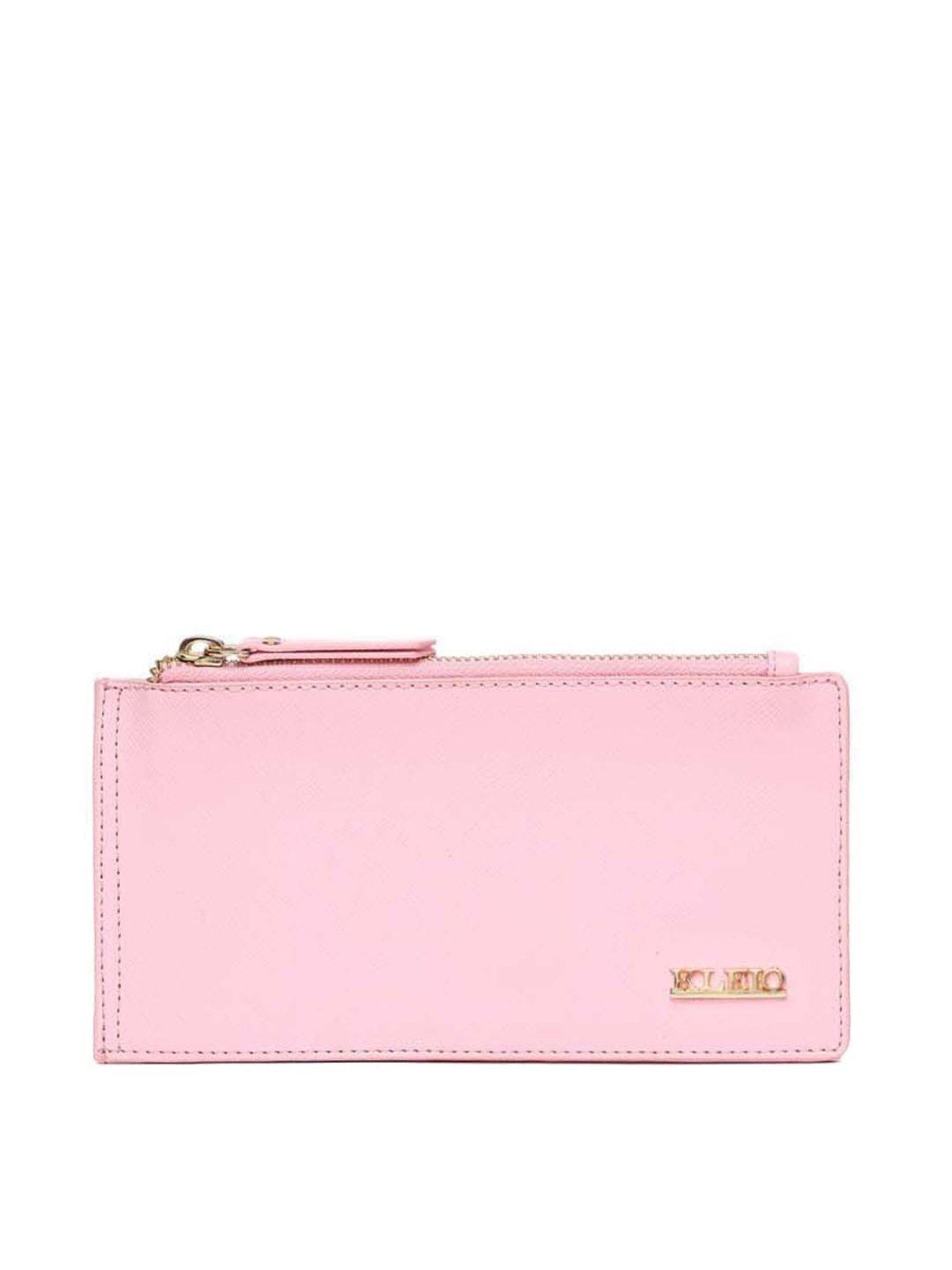 KLEIO Pink Solid Bi-Fold Wallet for Women