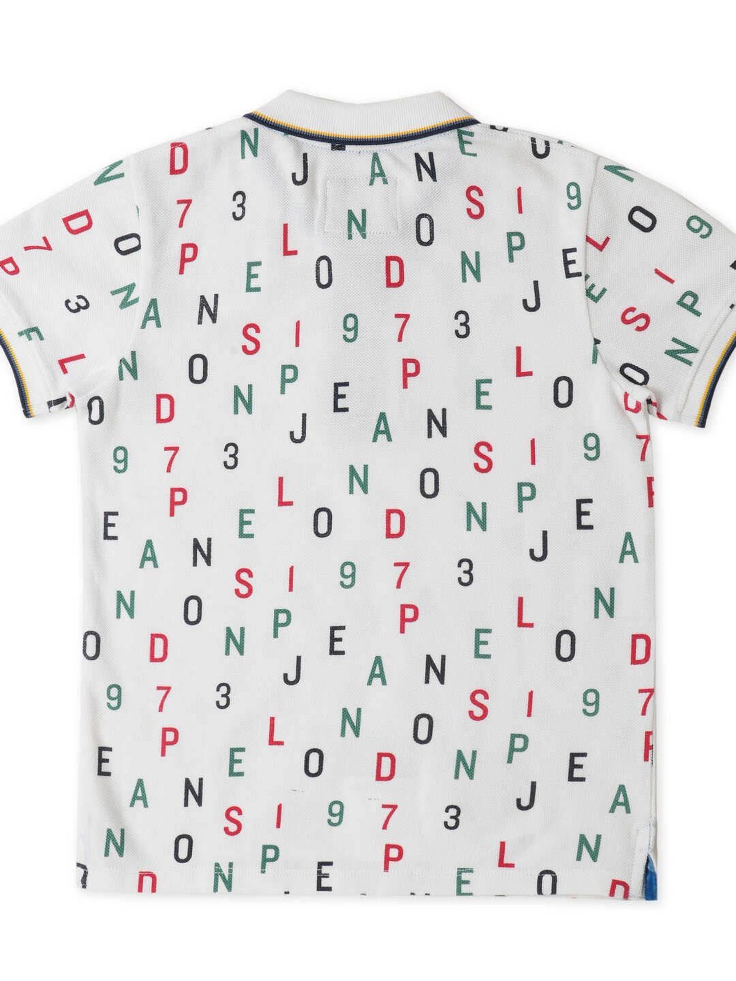 Pepe Jeans Kids White Printed Polo T-Shirt