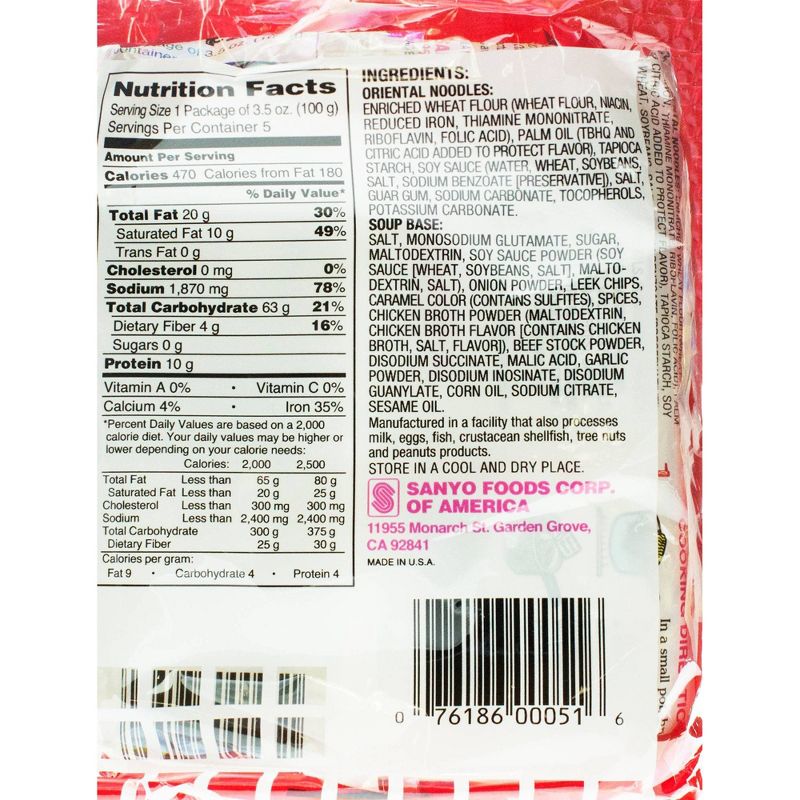 Sapporo Ichiban Ramen Japanese Style Noodles and Original Flavor Soup - 5pk