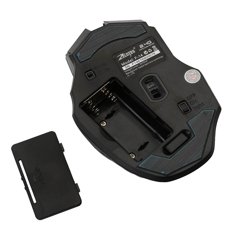 Zelotes 7 Buttons LED Optical Wireless Gaming Mouse, 2400 DPI /1600 DPI /1000 DPI /600 DPI Wireless Notebook PC Mouse Mice