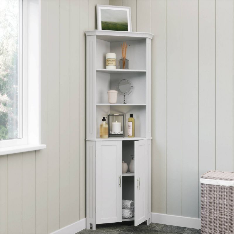 Somerset Tall Two Door Corner Cabinet White - RiverRidge Home