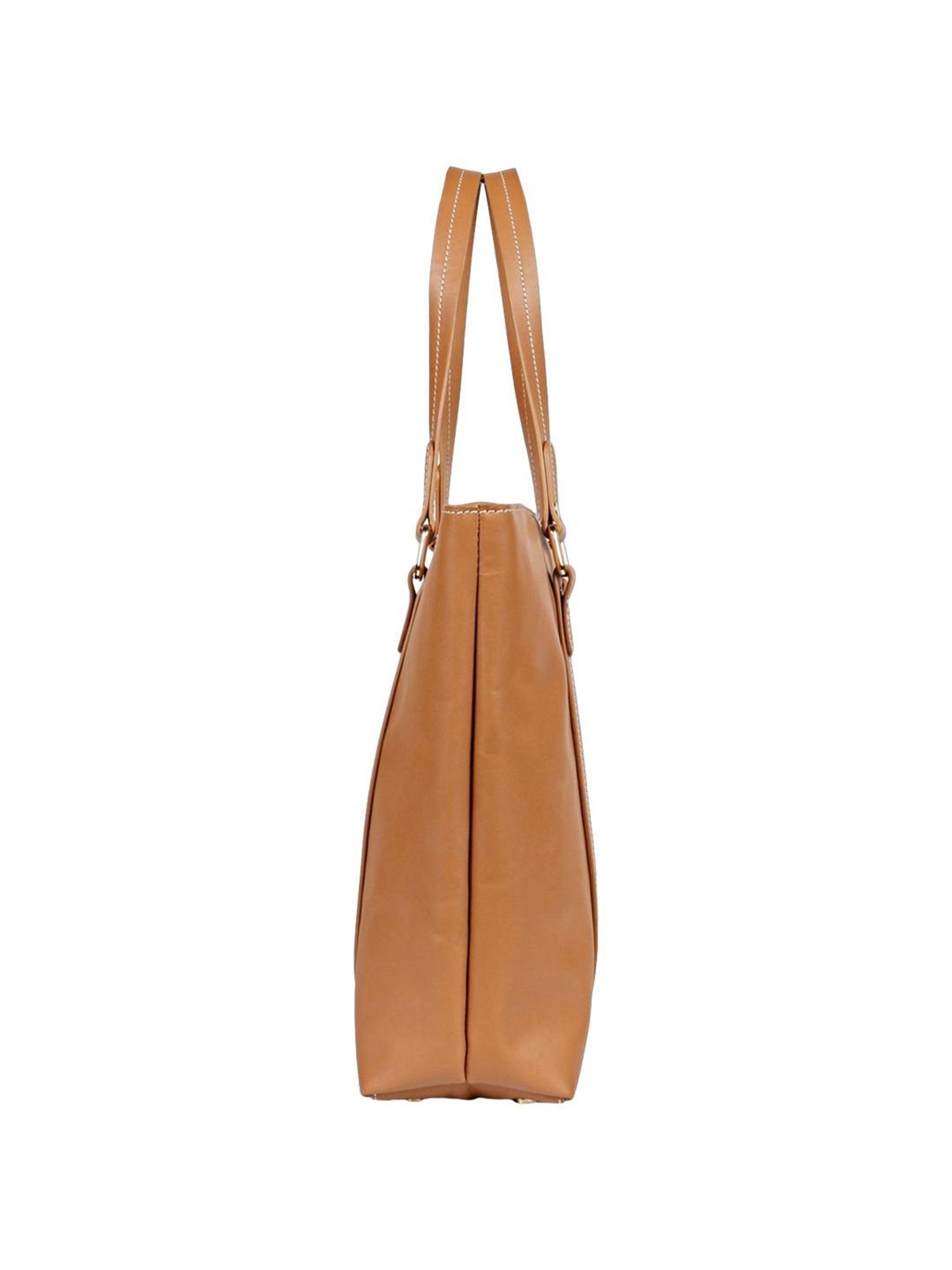 Favore Tan Solid Medium Tote Handbag