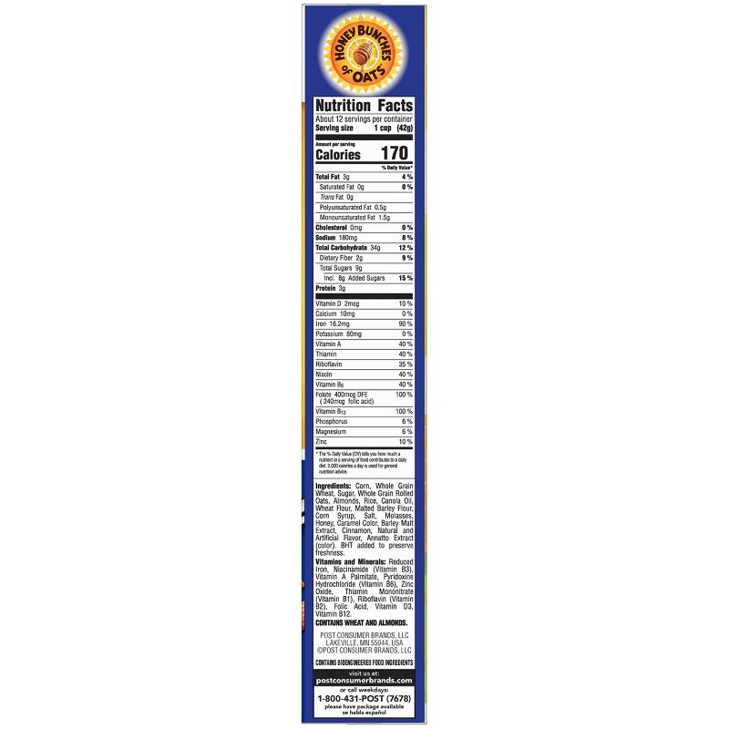 Honey Bunches With Almonds Breakfast Cereal - 18oz - Post