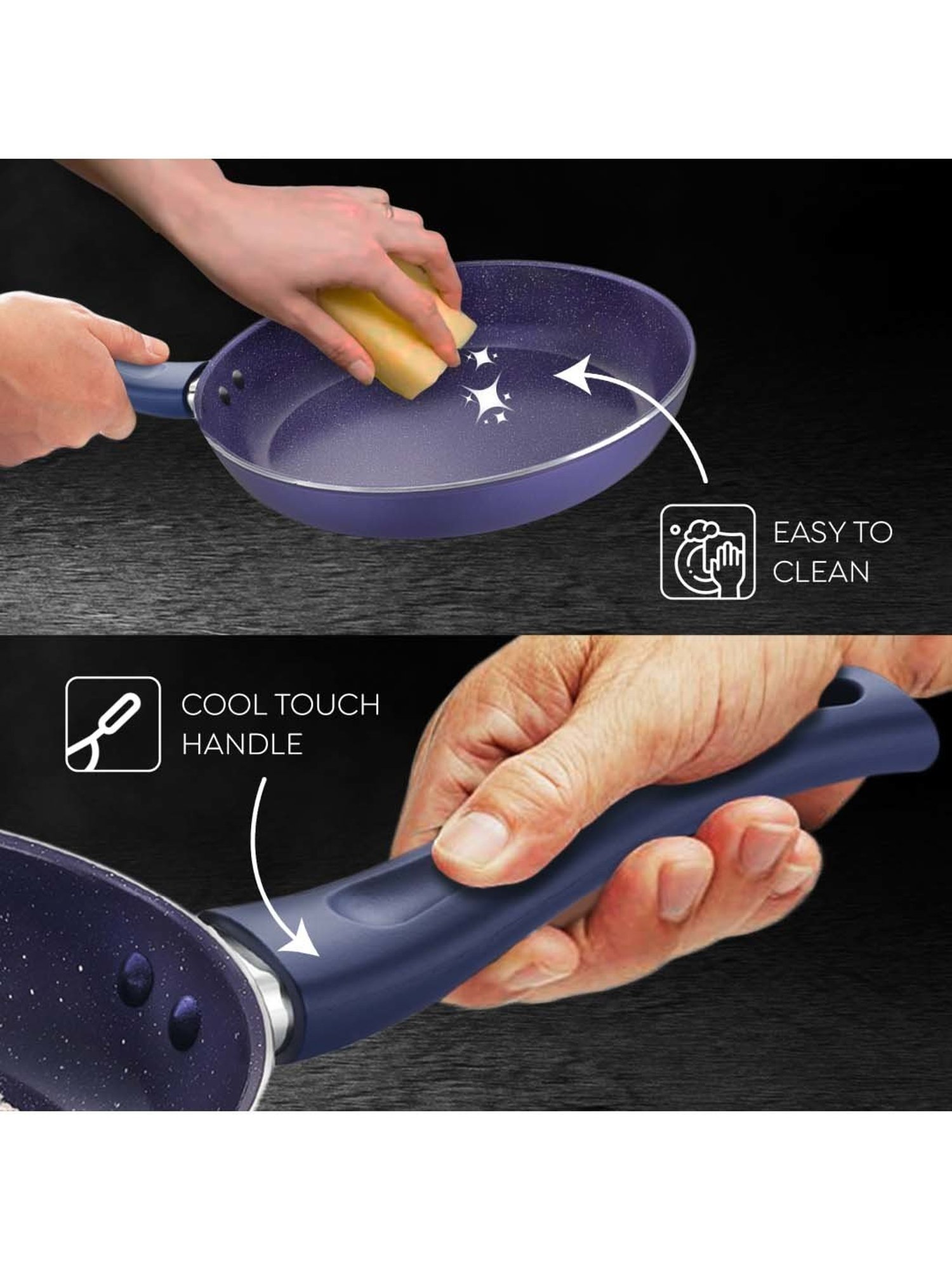 Prestige Ceraglide Ceramic Coating Blue Aluminium 22 cm Induction Non-Stick Fry Pan (1.3 L)