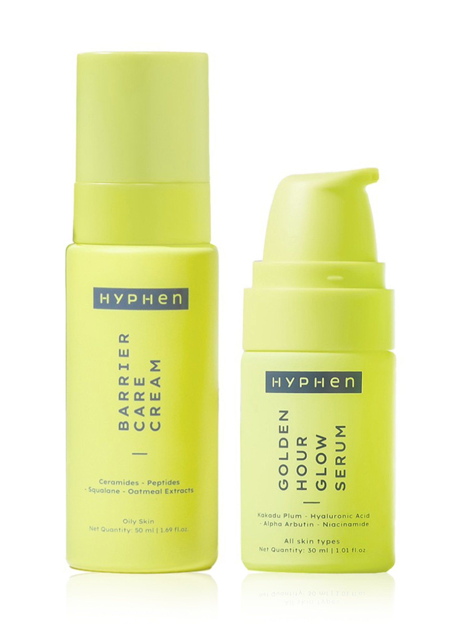 Hyphen Golden Hour Glow Serum & Hyphen Barrier Care Cream for Oily Skin Combo