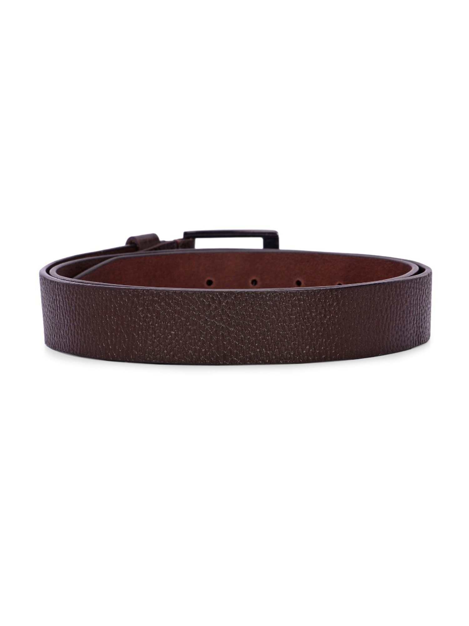 Clog London Brown Textured Leather Casual Belt