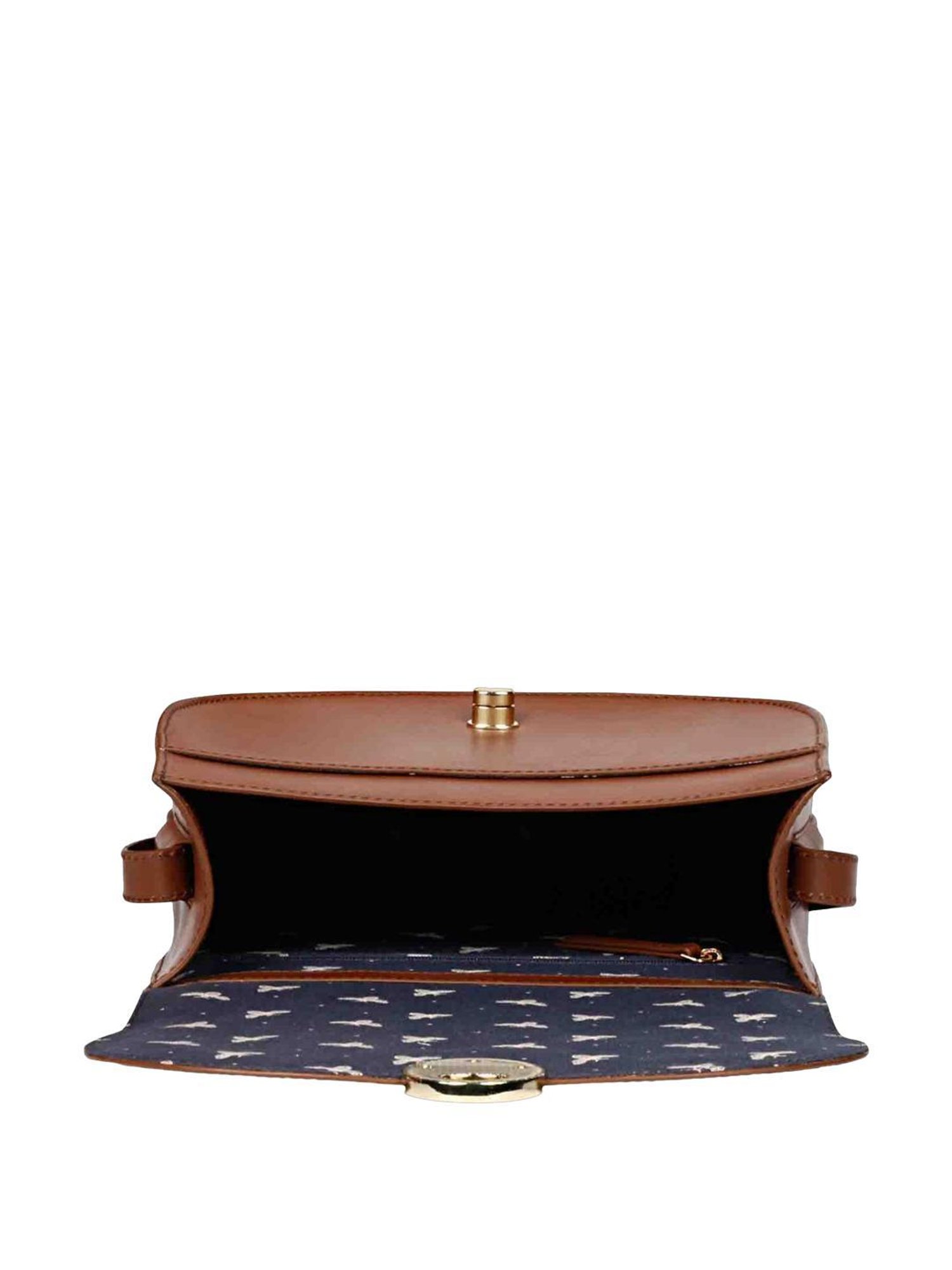 Favore Tan Solid Small Sling Handbag