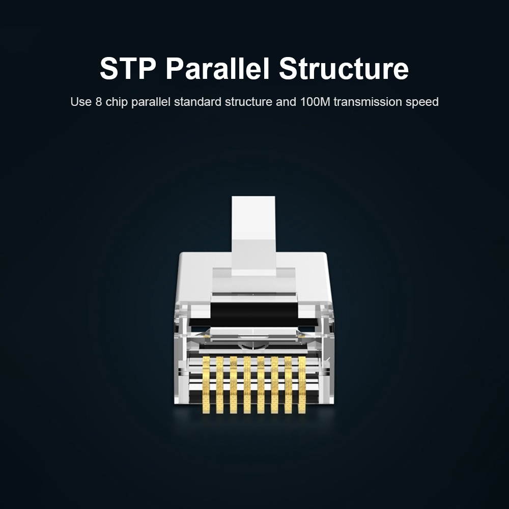 VENTION STP Crystal Head 8P8C Gold-plated CAT5E Connectors RJ45 Ends Ethernet Cable 10pcs