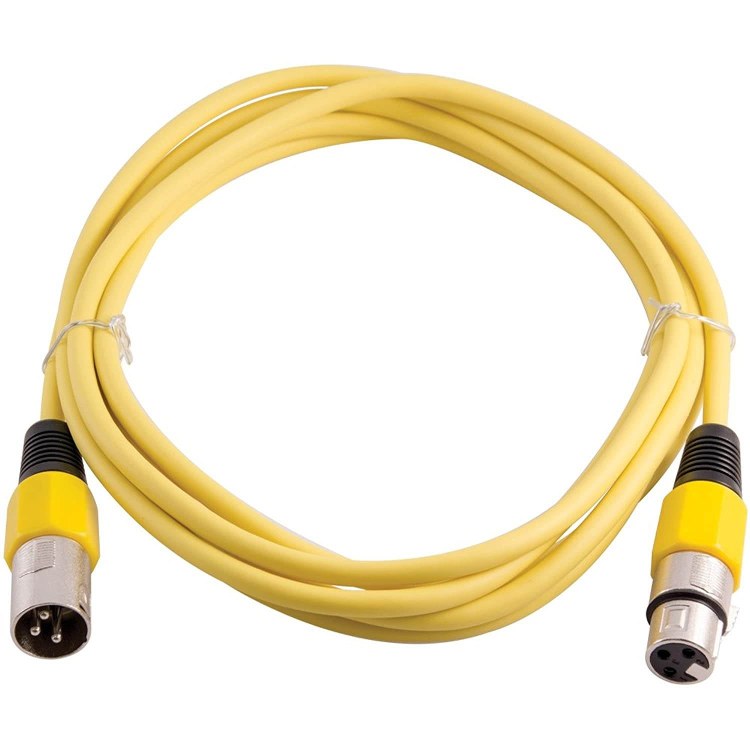 Grindhouse Speakers - LEXLR-15Yellow - 15 Foot Yellow XLR Patch Cable - 15 Foot Microphone Cable Mic Cord