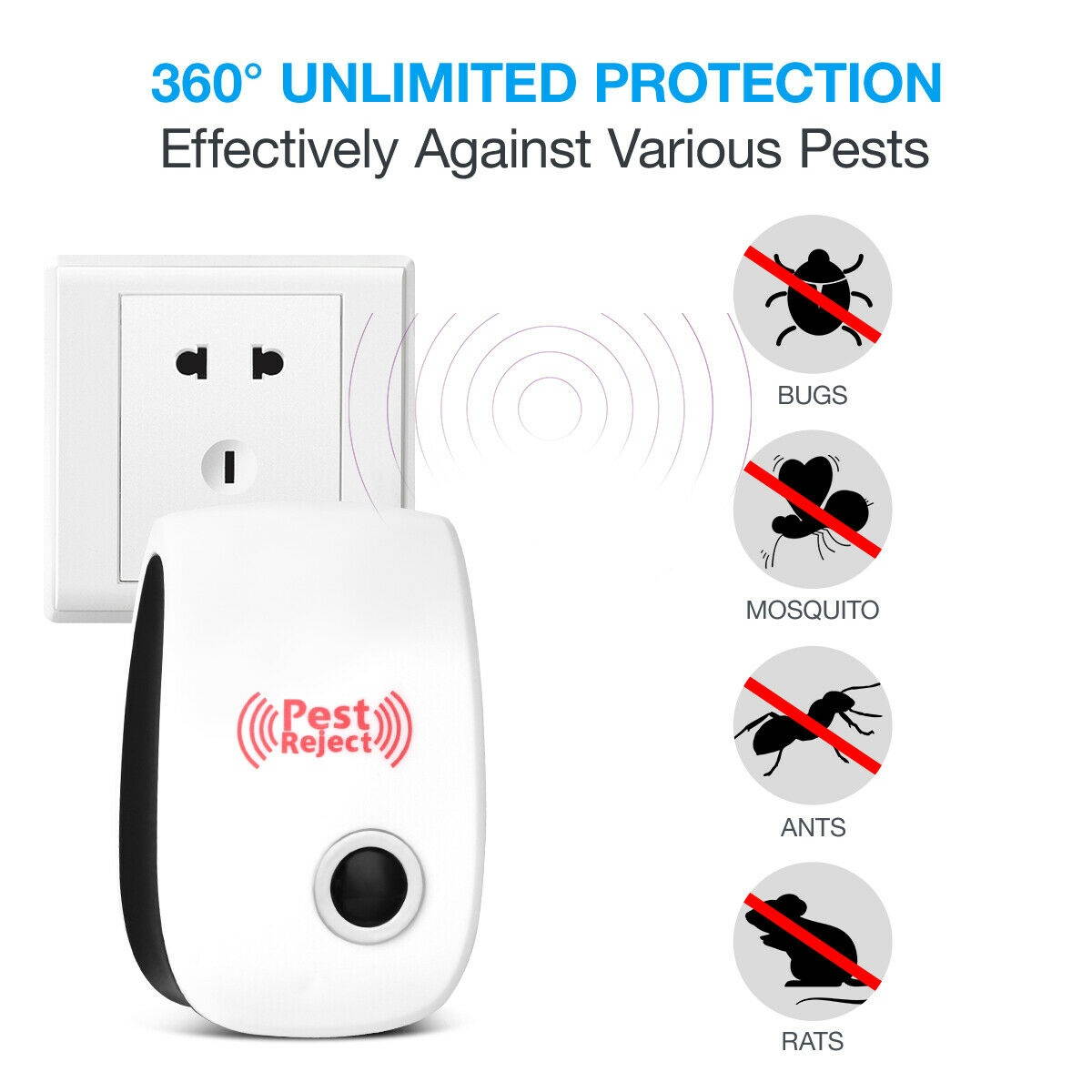 6X 2020 Ultrasonic Pest Repeller Control Electronic Repellent Mice Rat Reject