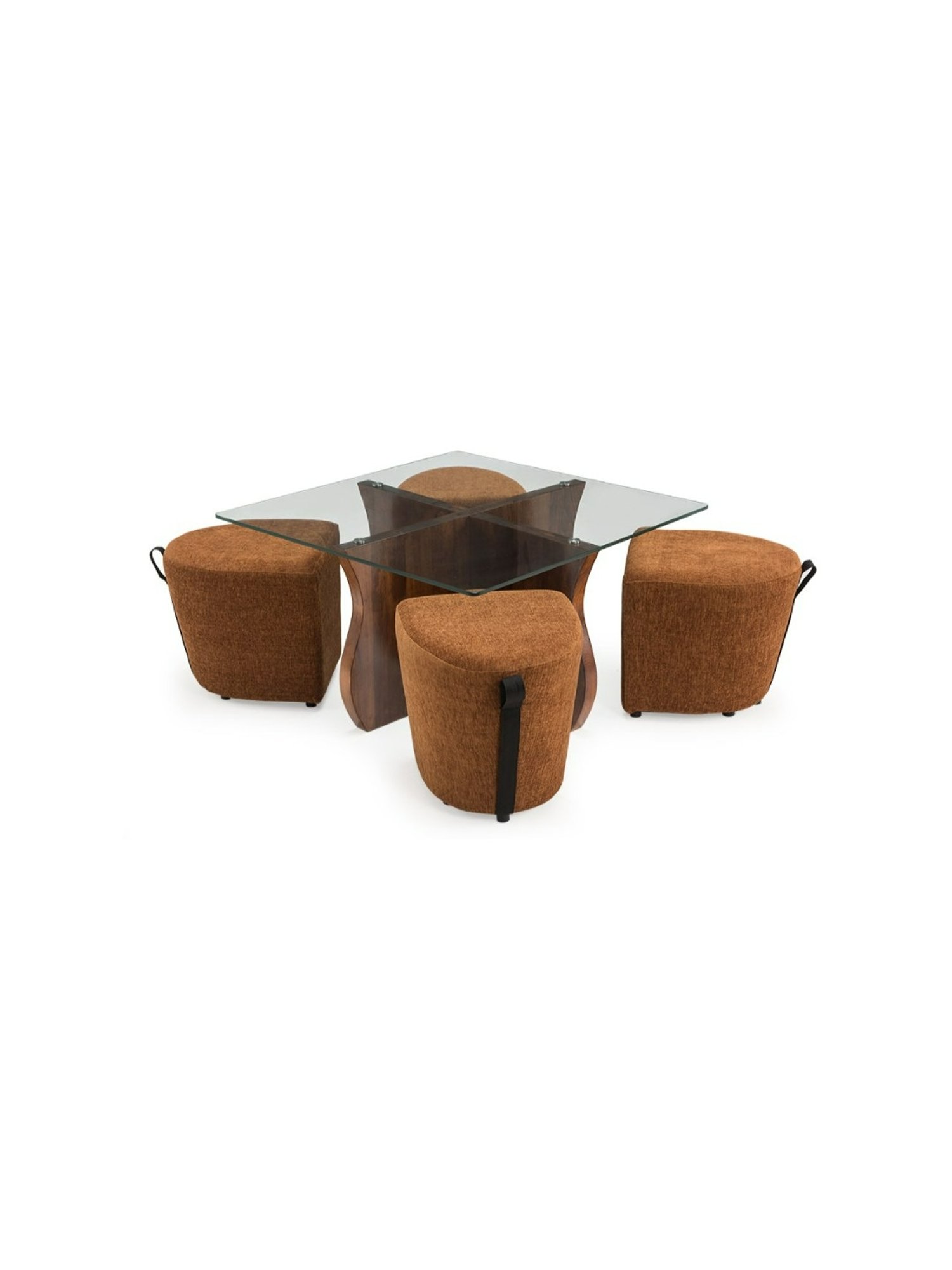 Durian Aaron Contemporary Brown Solid Wood Coffee Table Set Dark Oak Finish